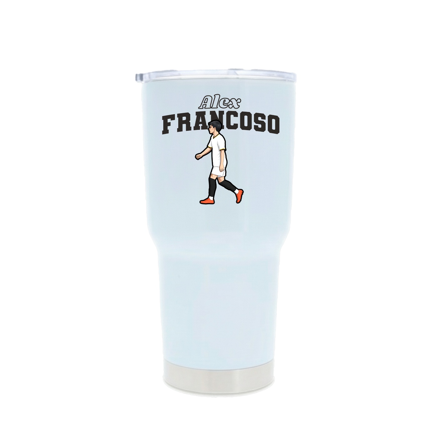 30oz Stainless Steel Tumbler — Name Arch in White