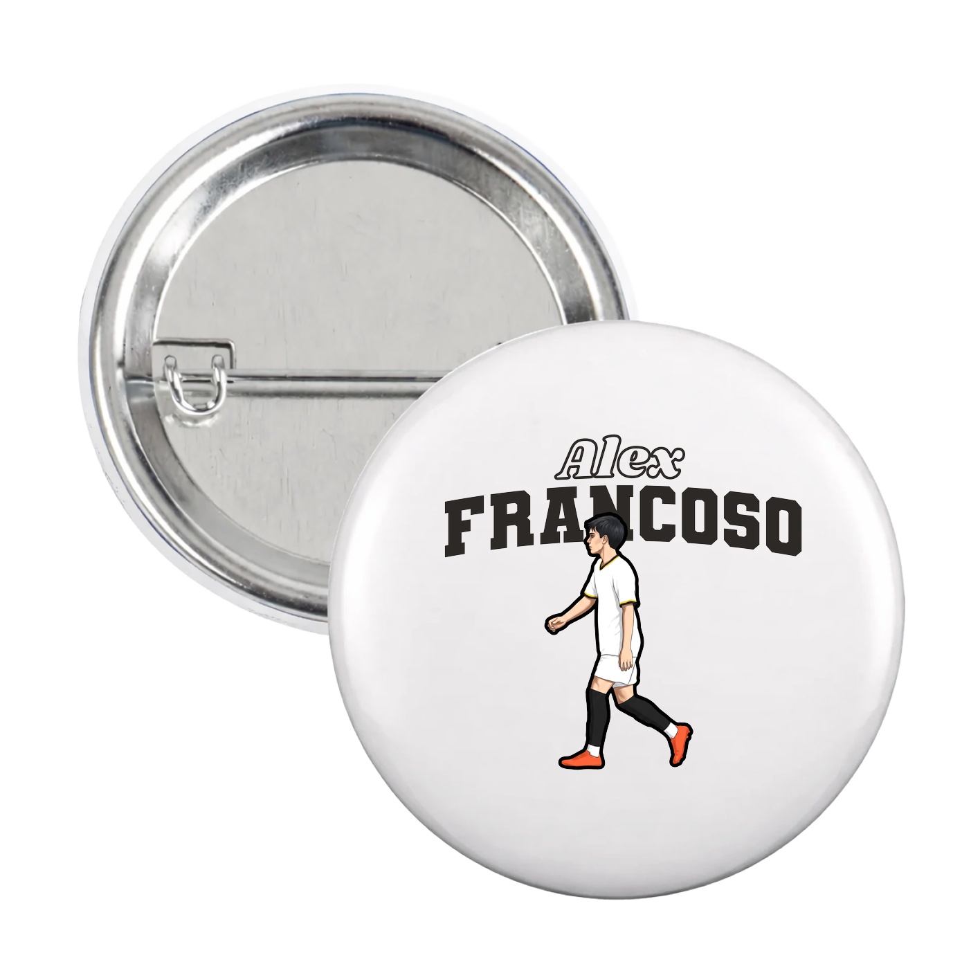 Game Day Button — Name Arch in White