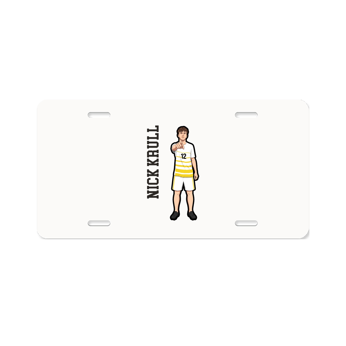 License Plate — Name Vertical in Classic