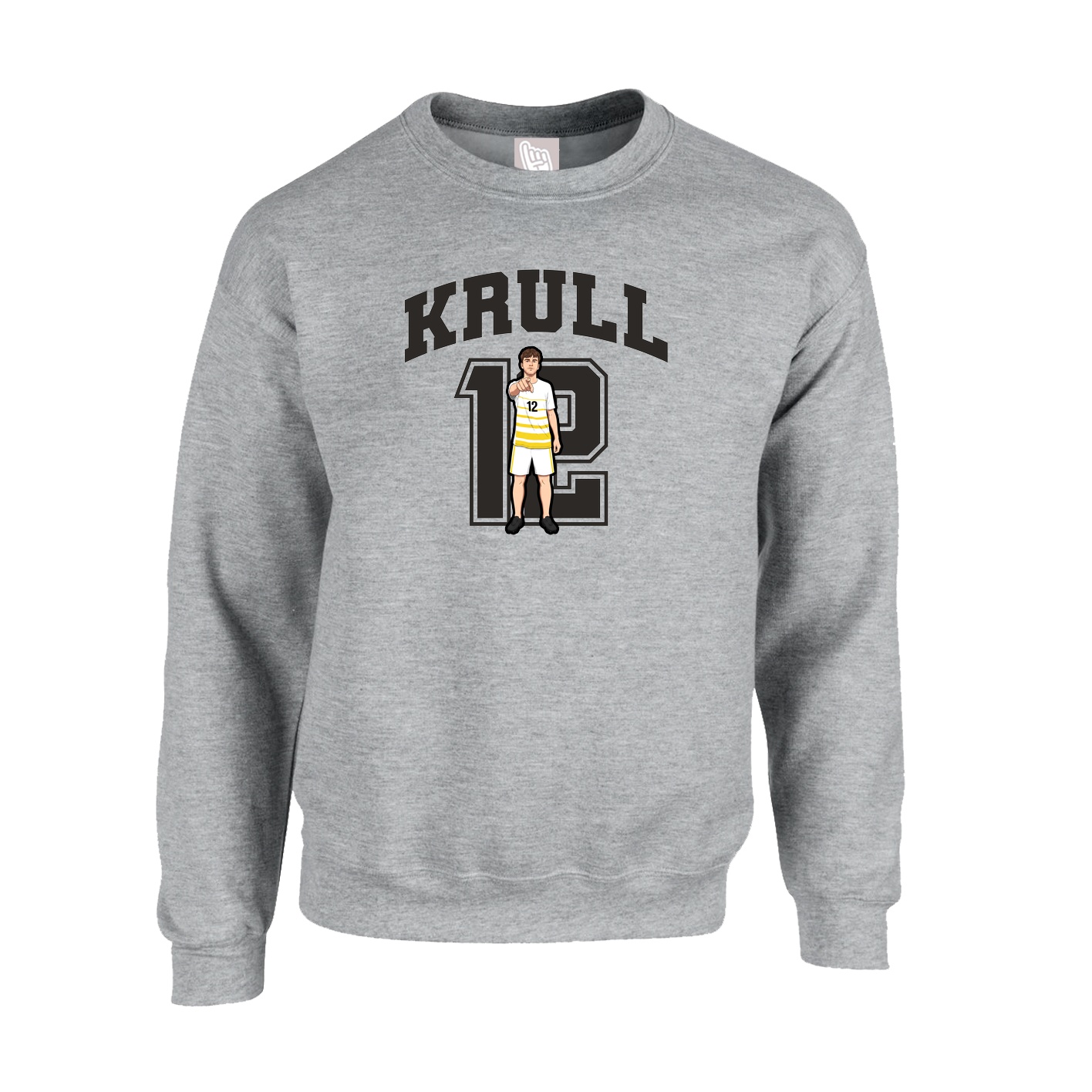 Fleece Crew — Number in Grey