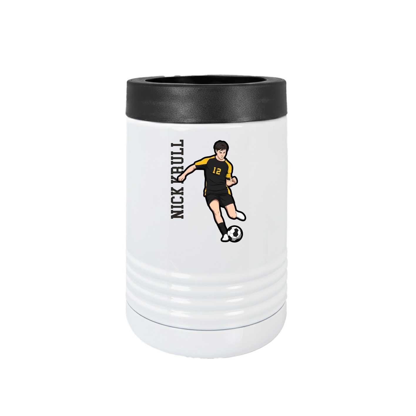 Beverage Holder — Name Vertical in White