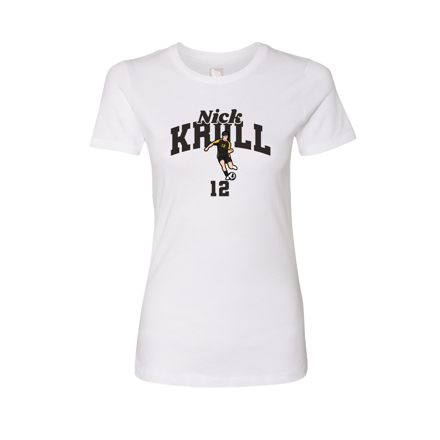 Fitted Women's Tee — Signature Arch in White