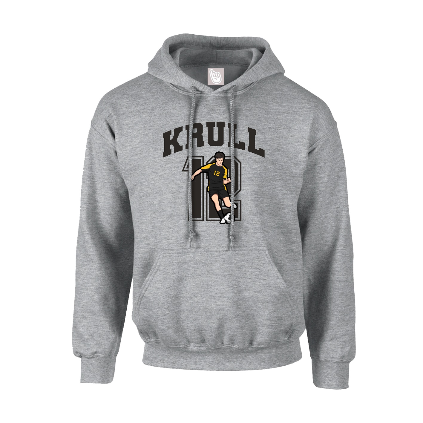 Youth Hoodie — Number in Grey