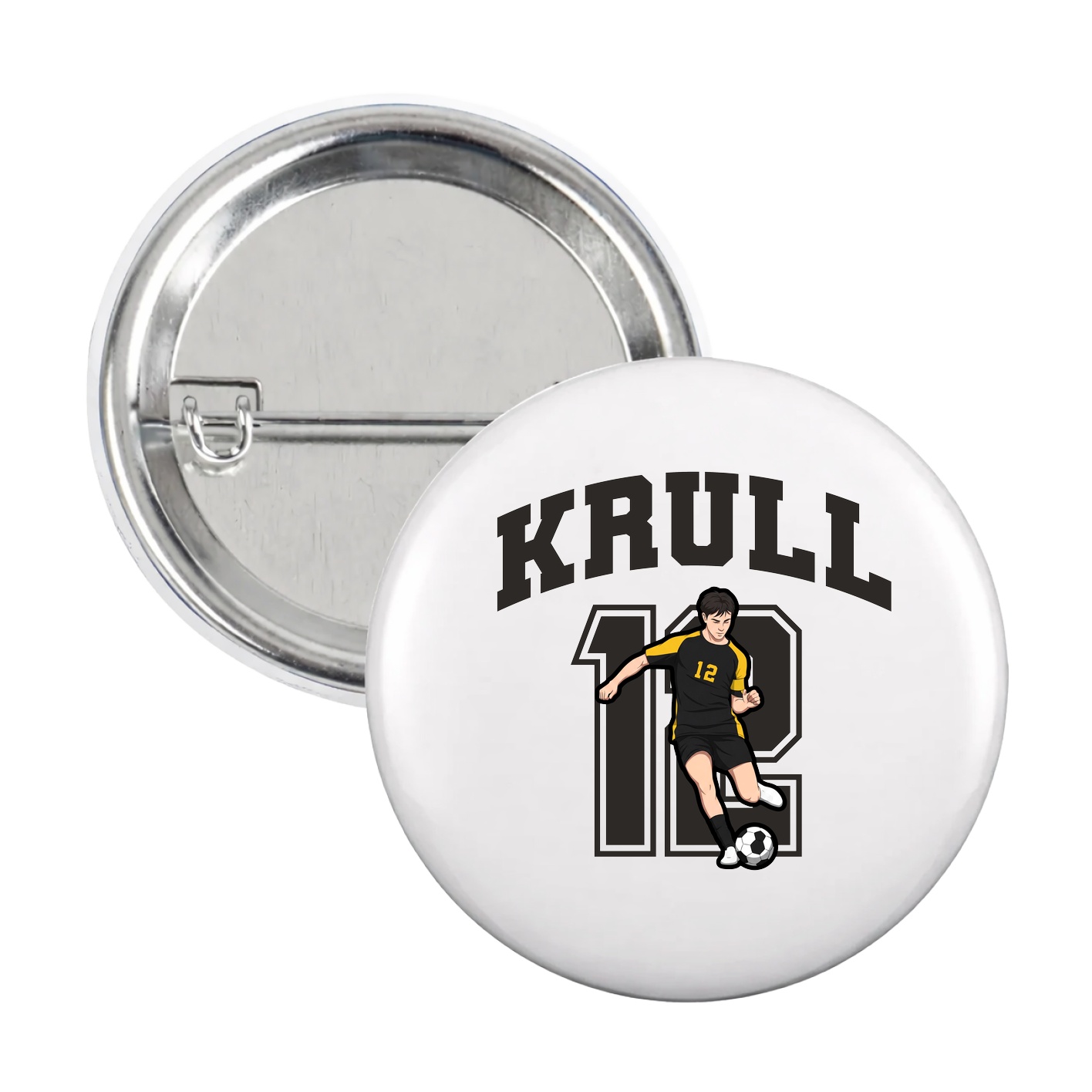 Game Day Button — Number in White