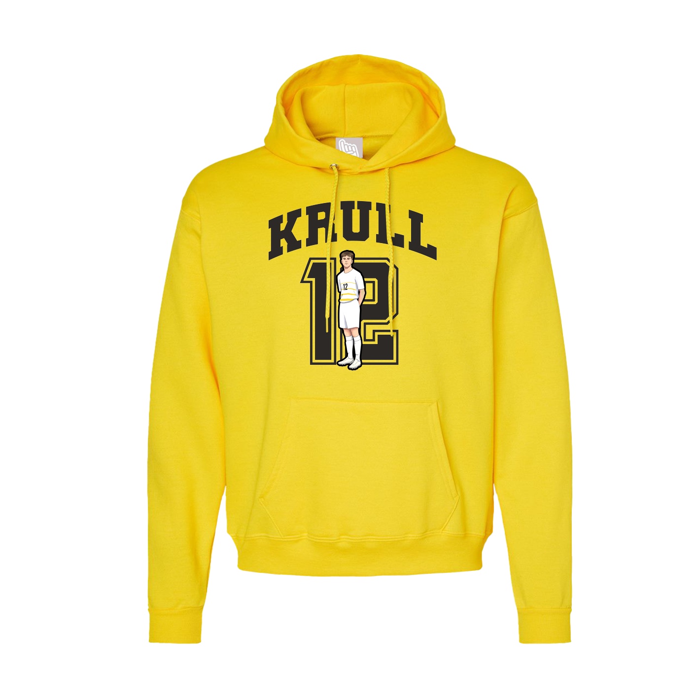 Hoodie — Number in Yellow