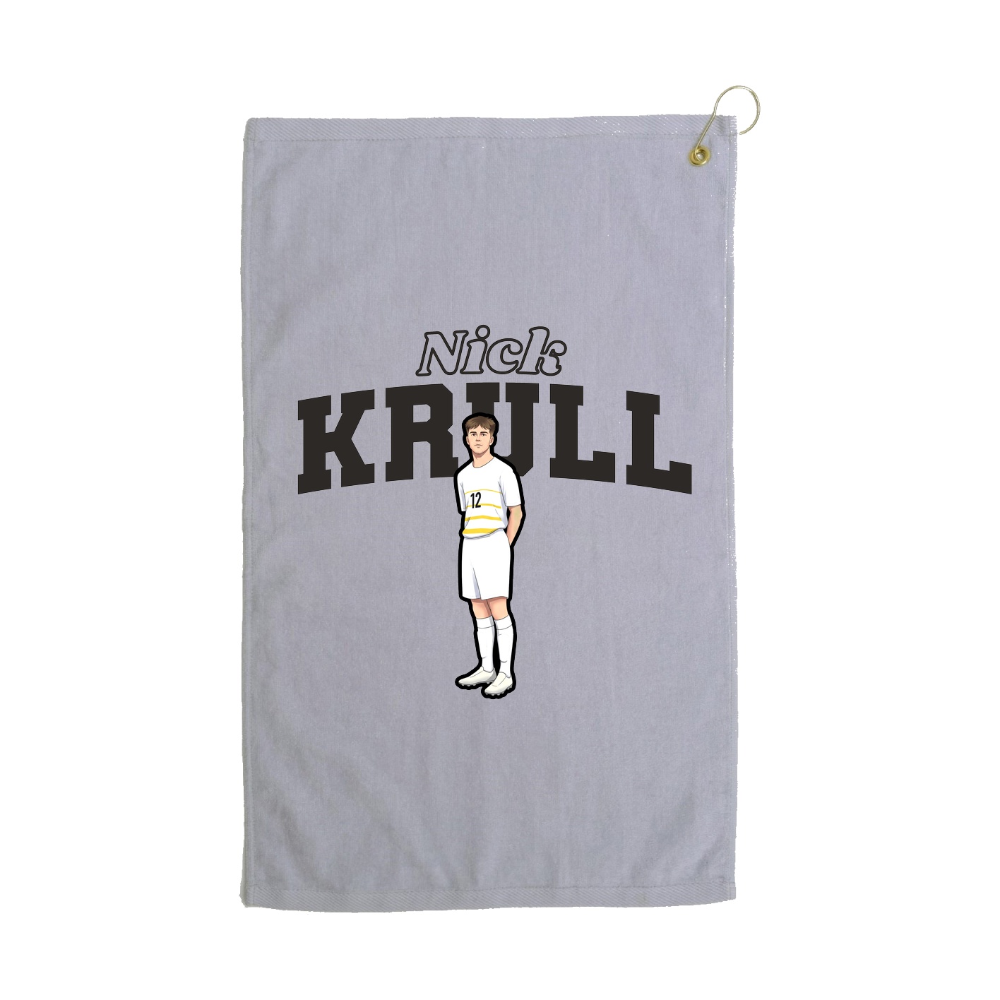 Golf Towel — Name Arch in Grey