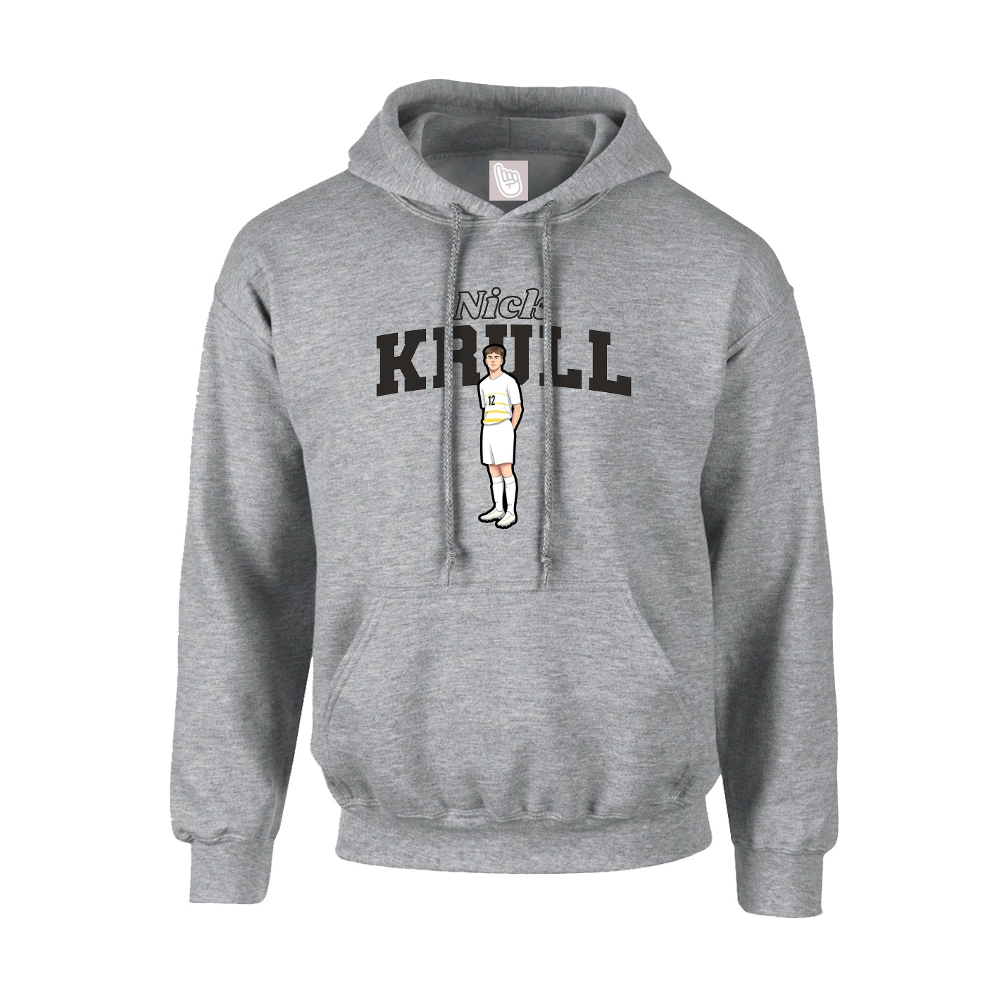 Hoodie — Name Arch in Grey