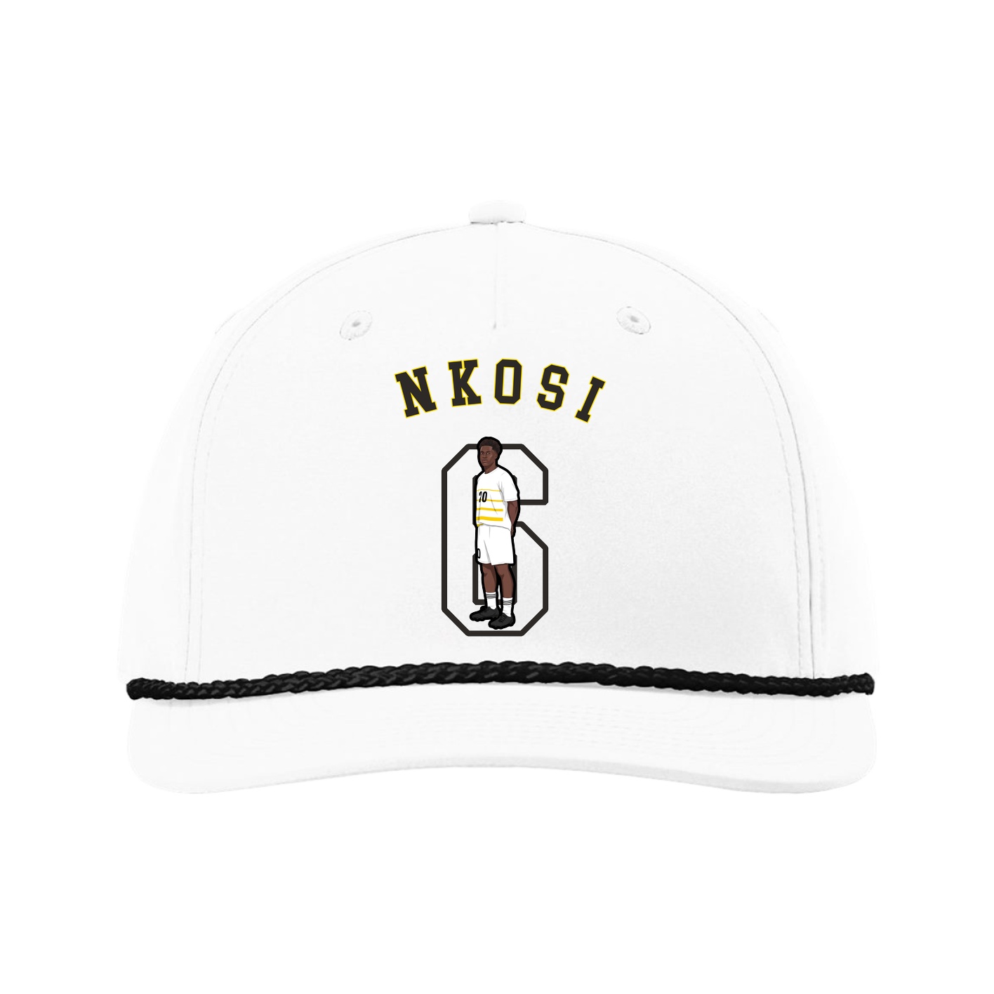 Five-Panel Classic Rope Cap — Shirsey Arch in White