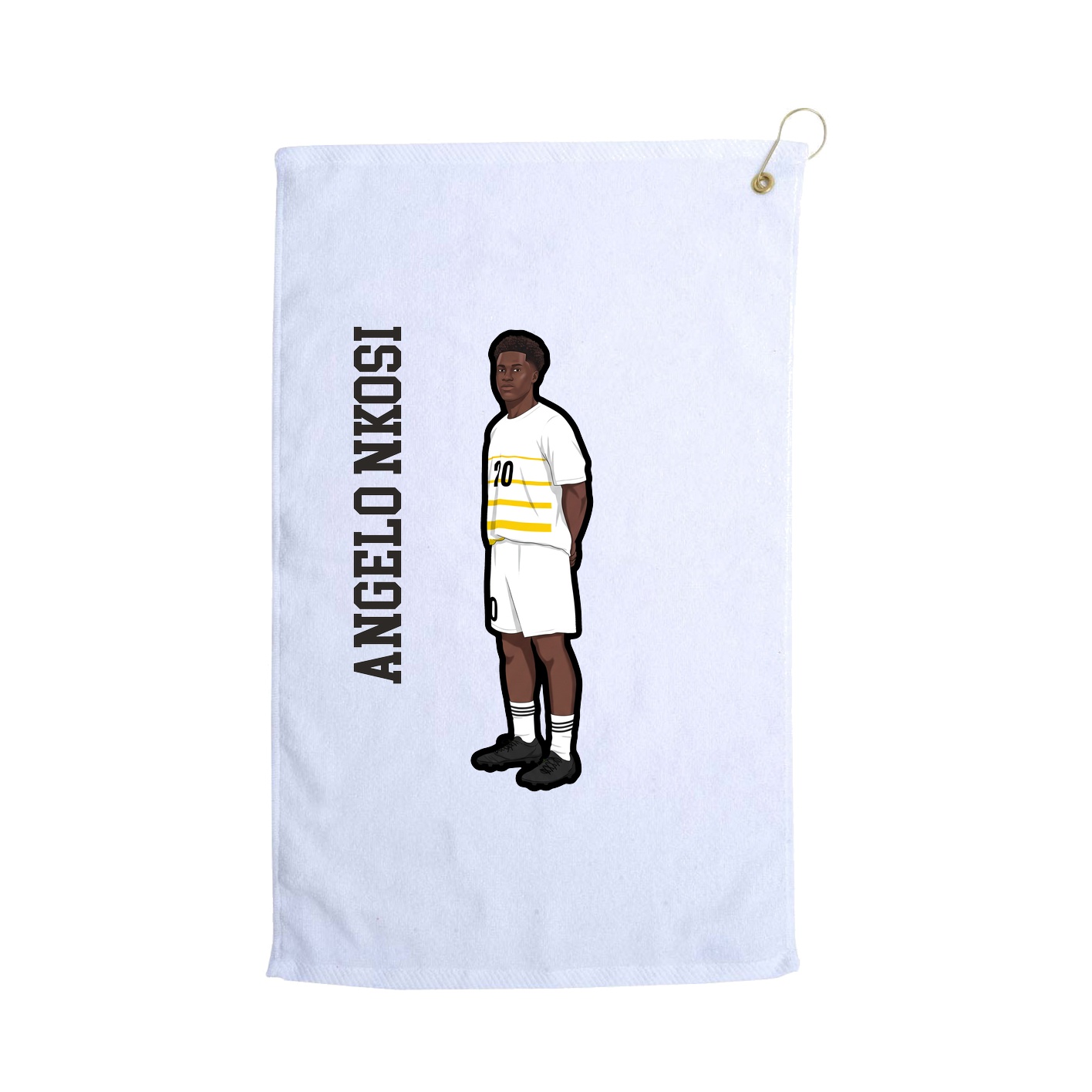 Golf Towel — Name Vertical in White