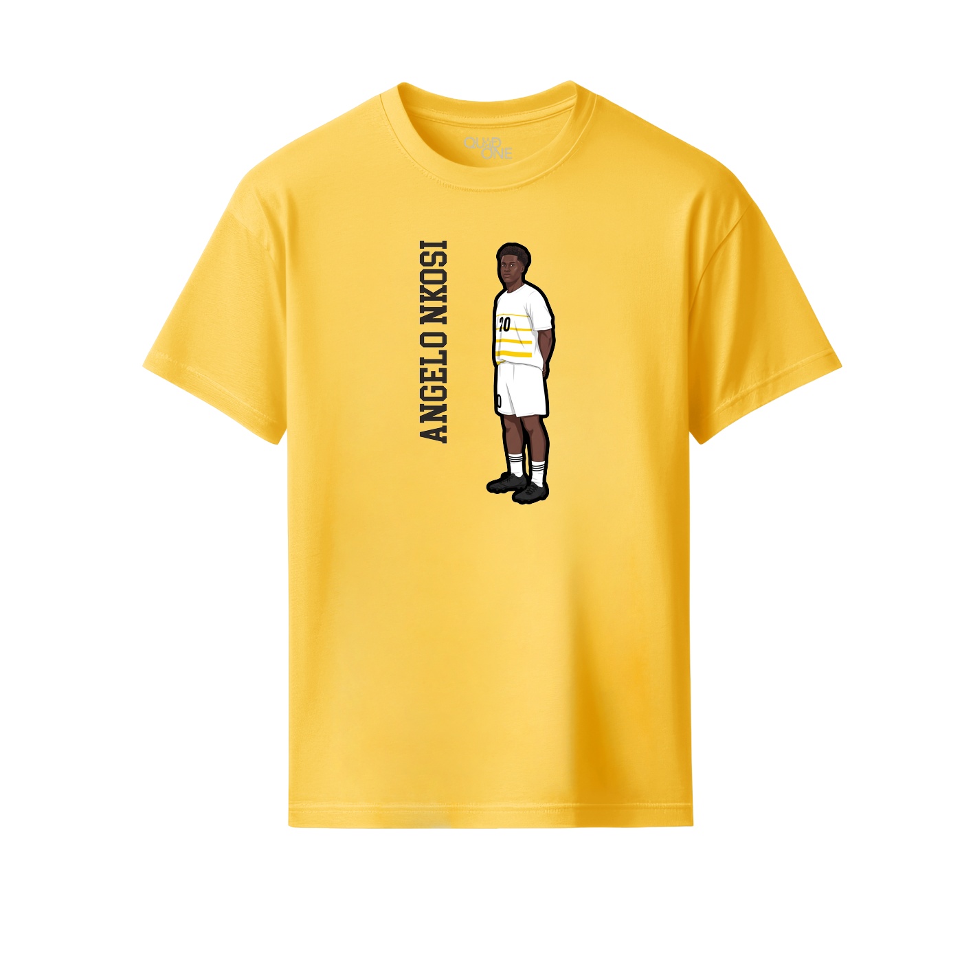 Youth Tee — Name Vertical in Yellow
