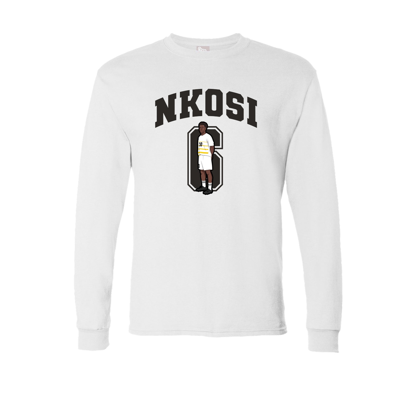 Long Sleeve Tee — Number in White
