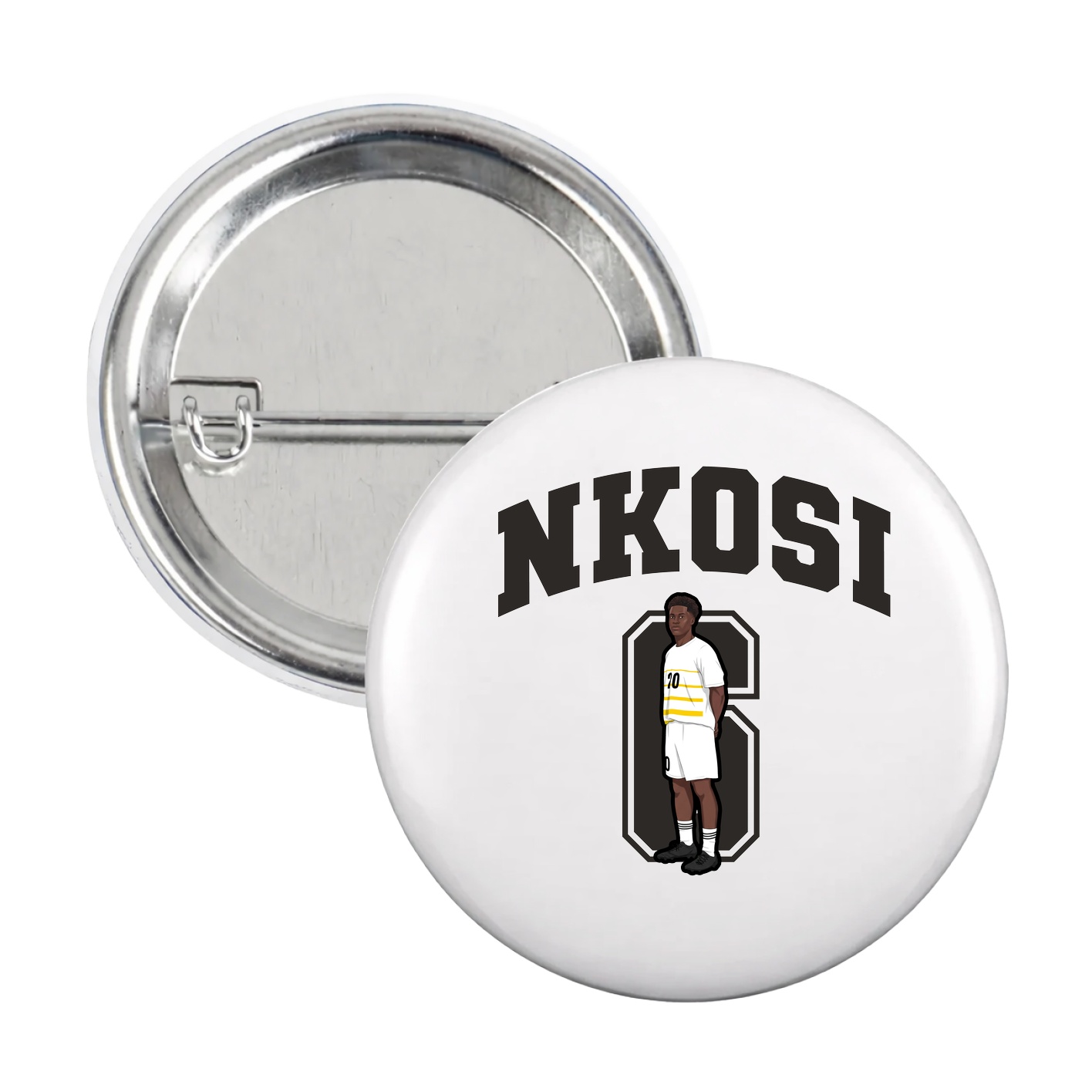 Game Day Button — Number in White