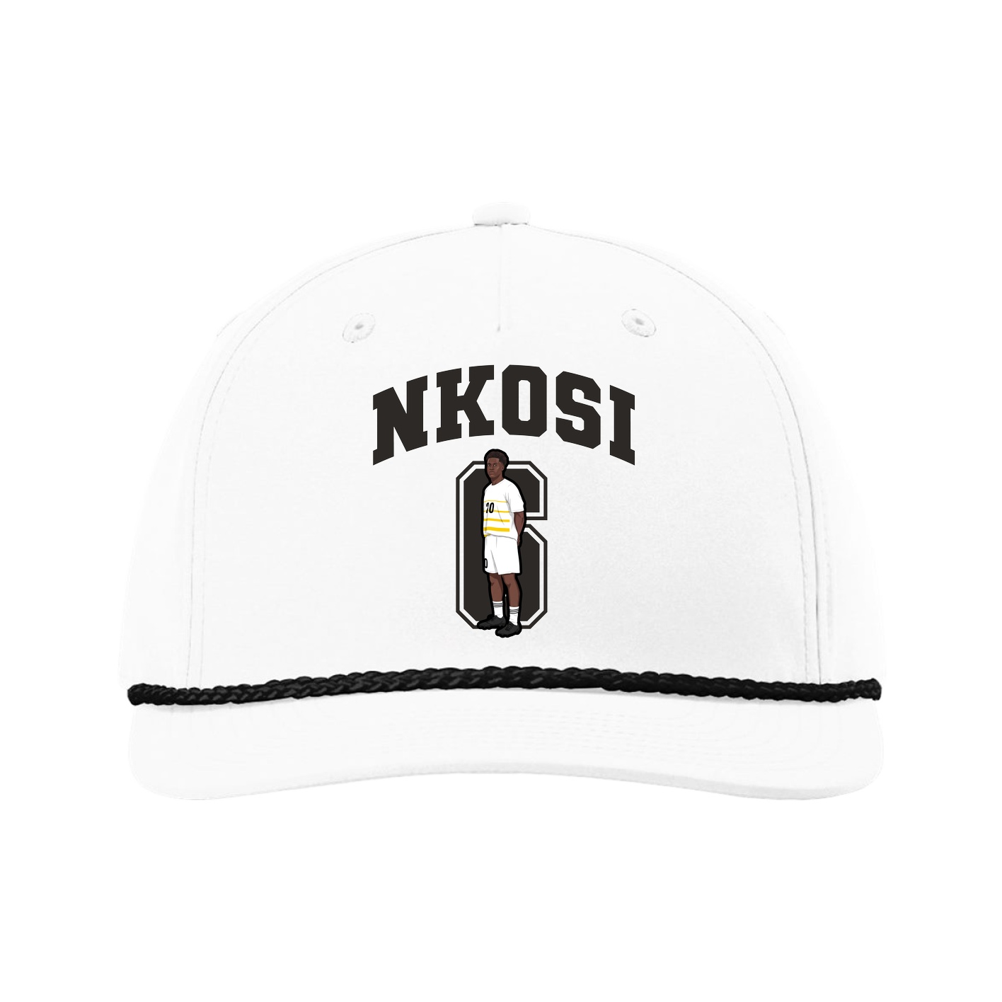 Five-Panel Classic Rope Cap — Number in White