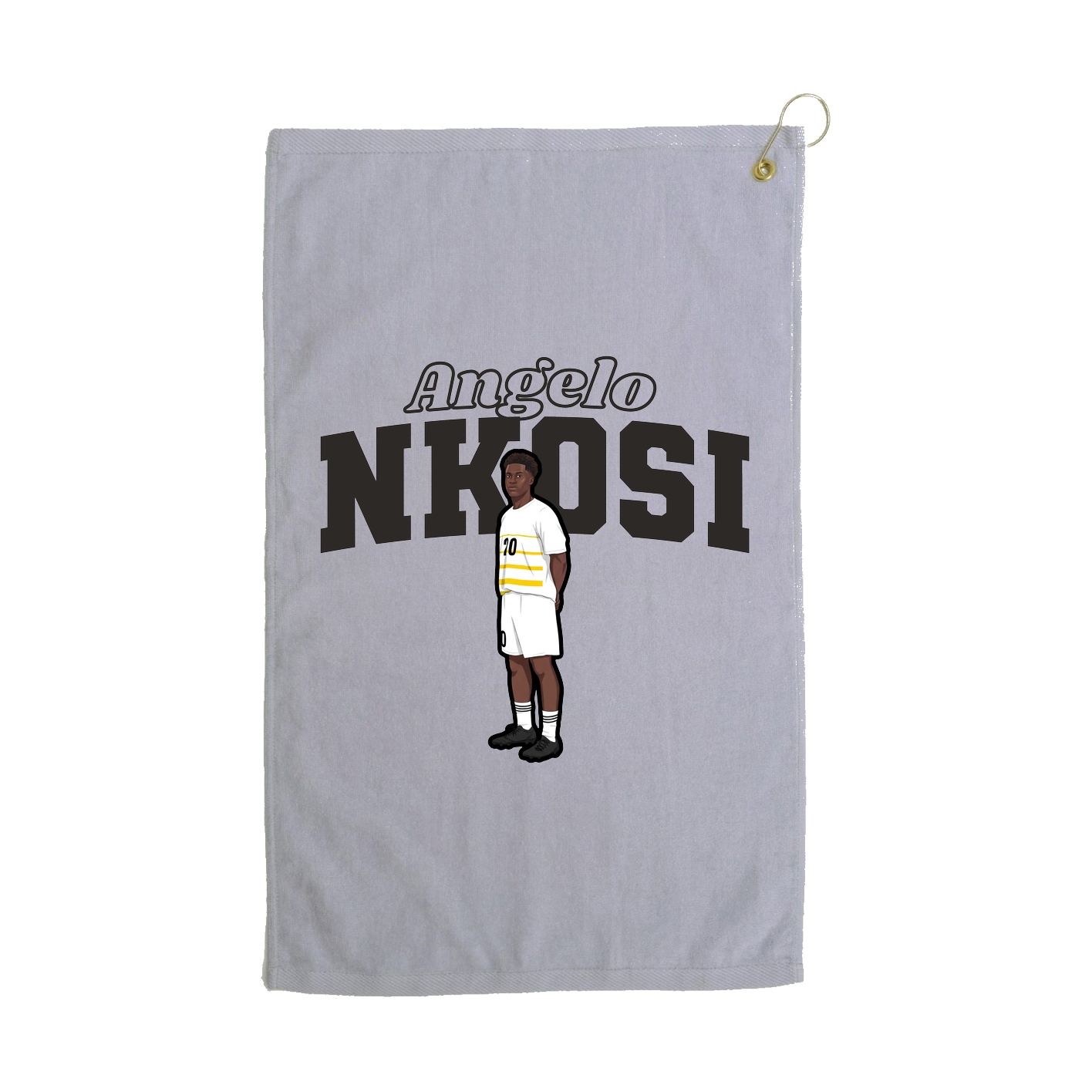 Golf Towel — Name Arch in Grey