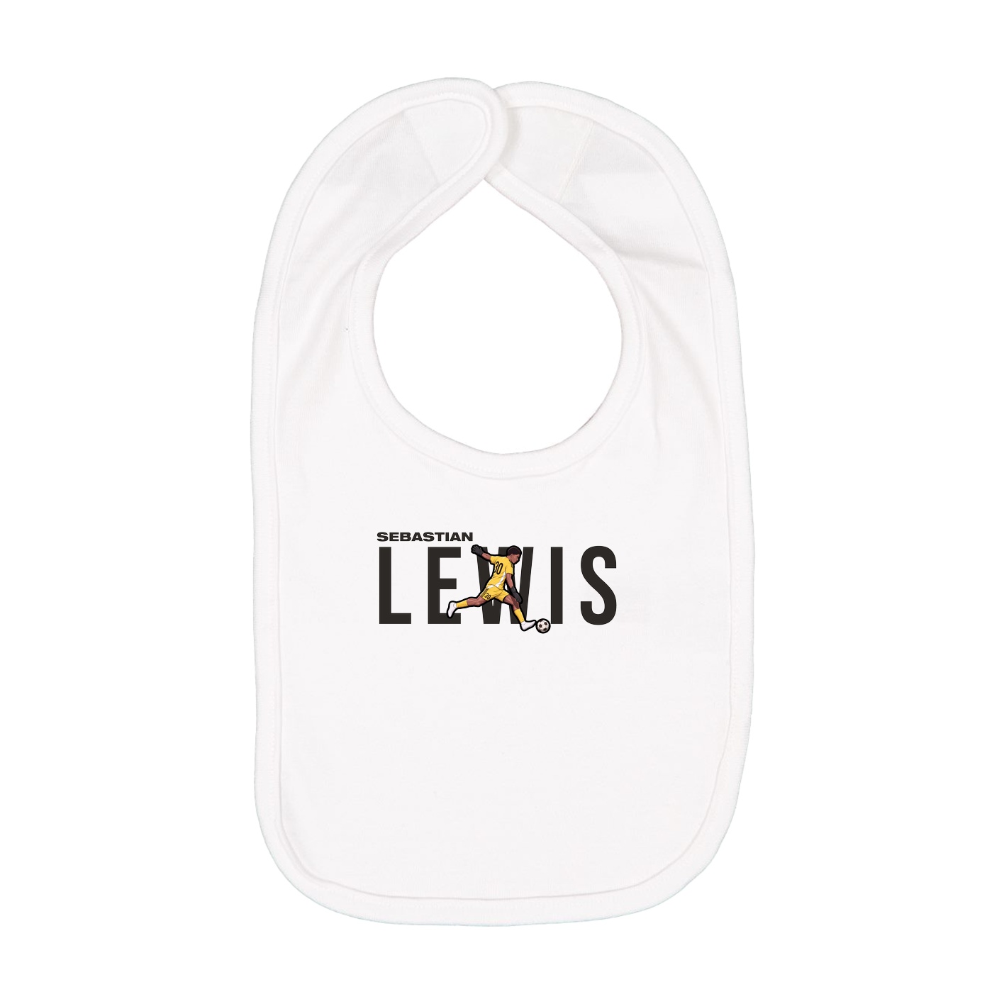Infant Bib — Player Name in White