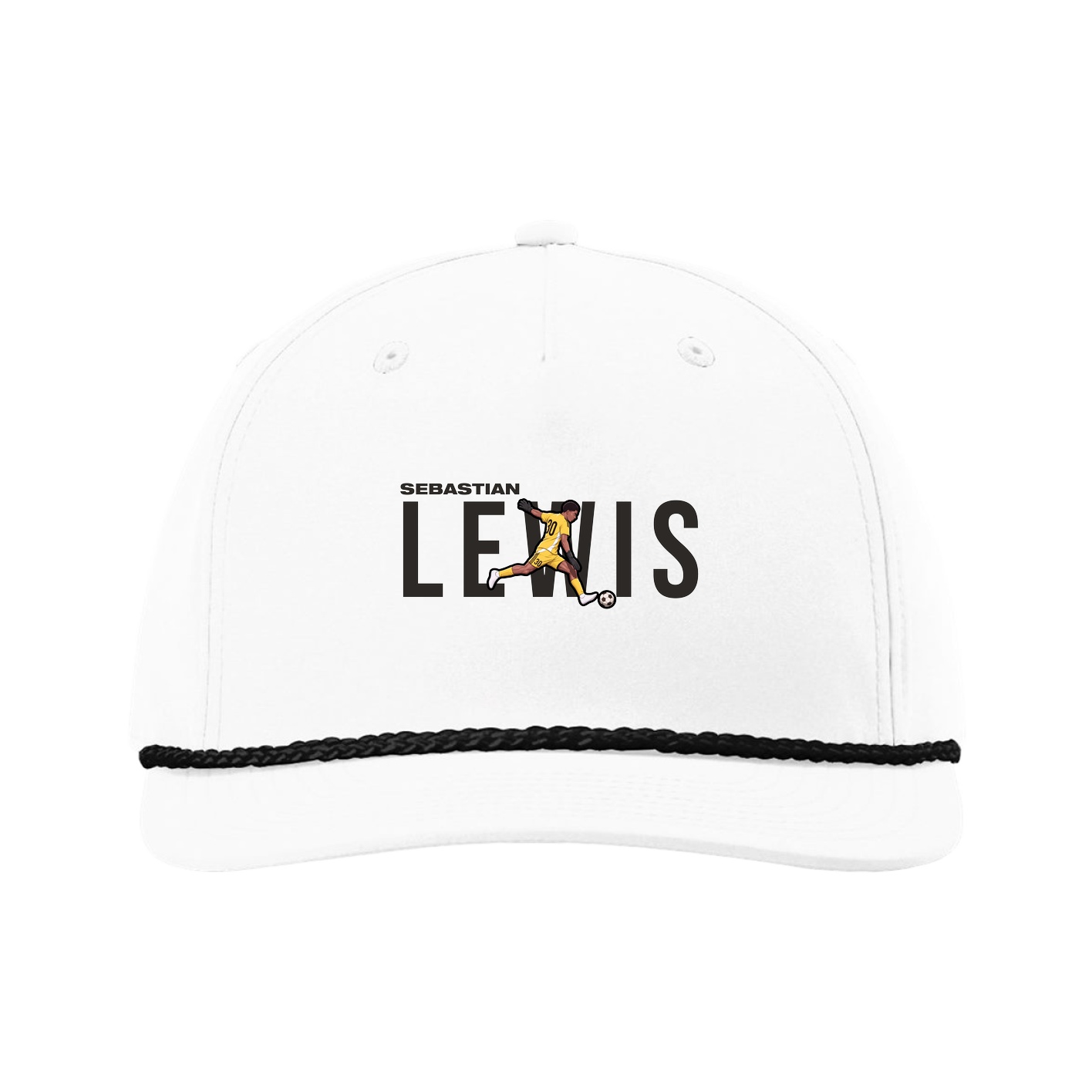 Five-Panel Classic Rope Cap — Player Name in White