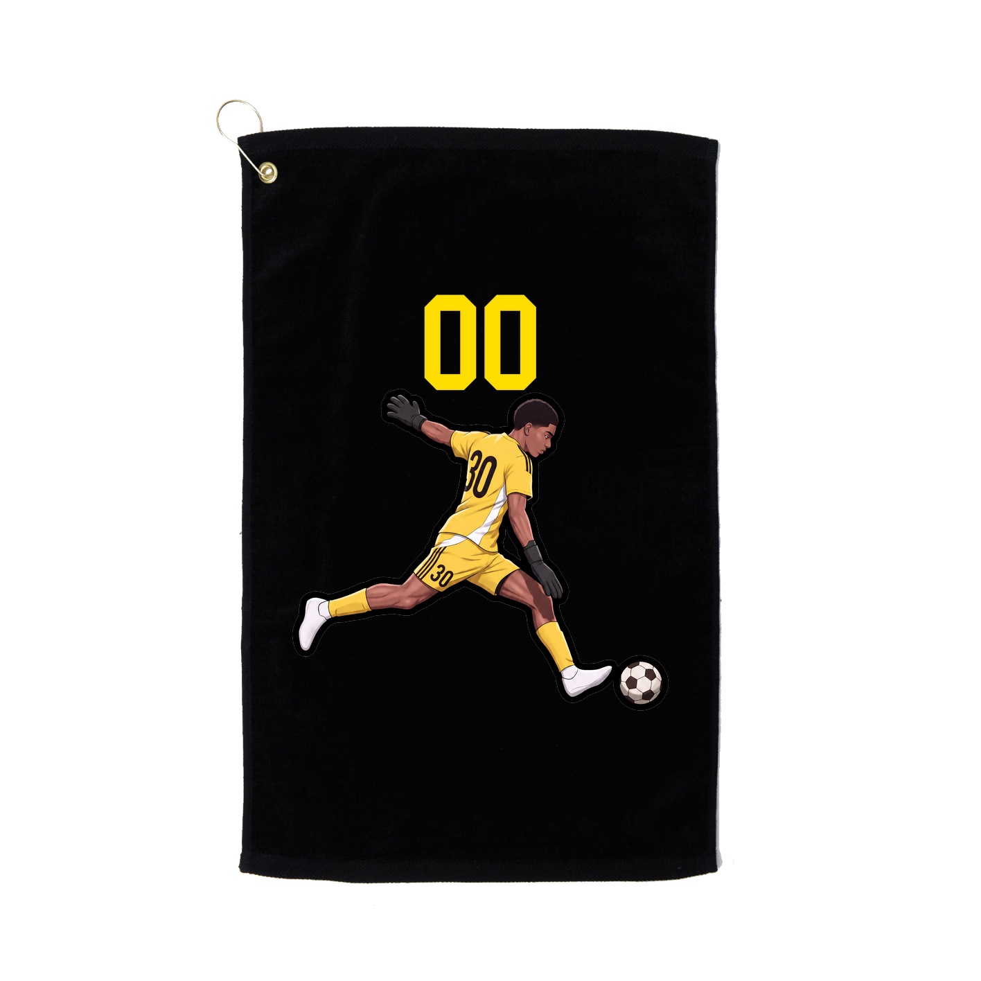 Golf Towel — Number Top in Black