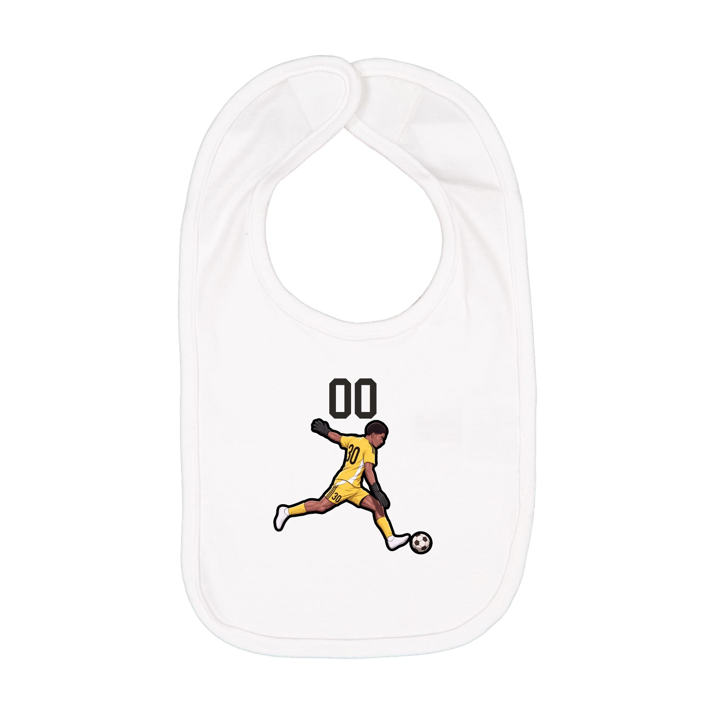 Infant Bib — Number Top in White