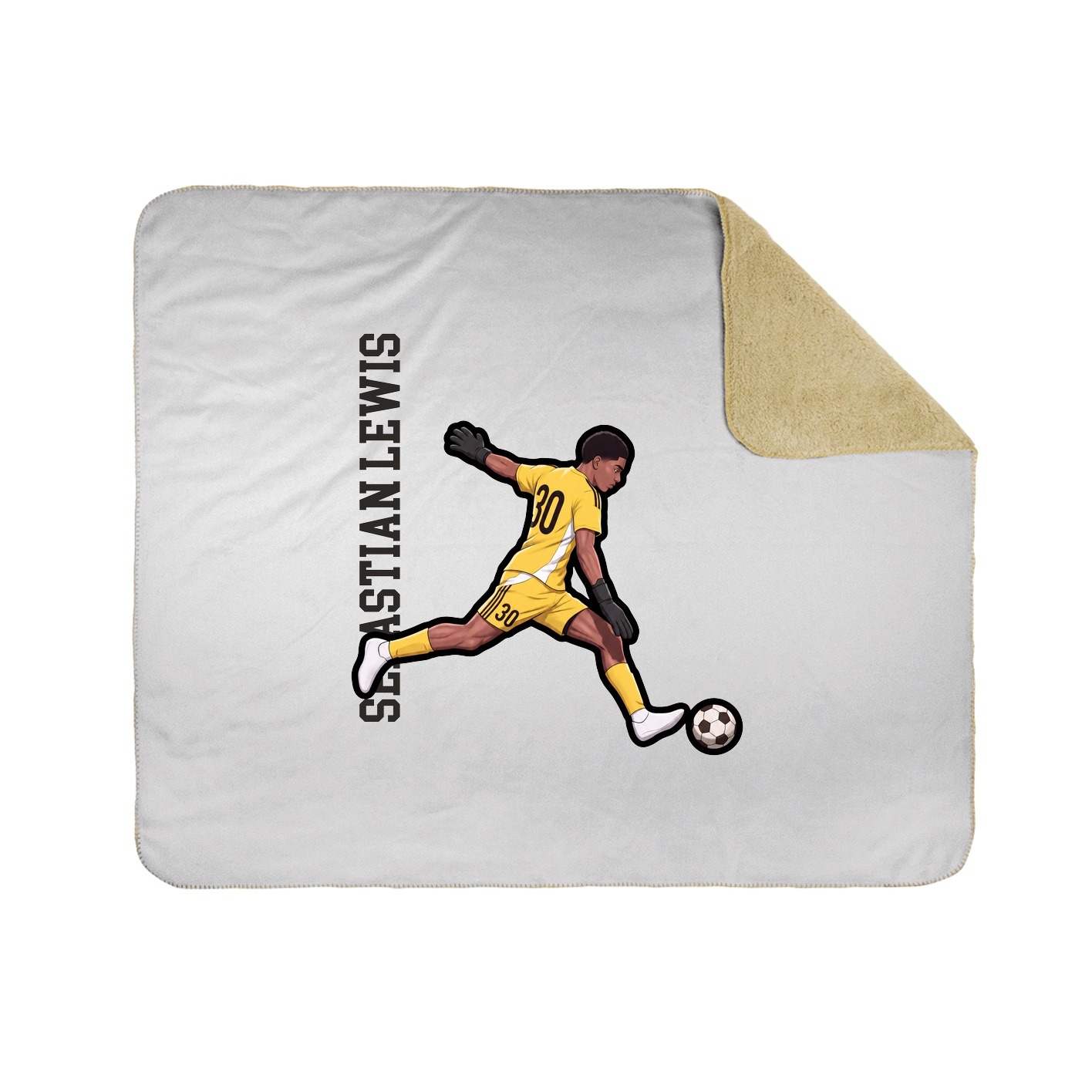 Throw Blanket — Name Vertical in White