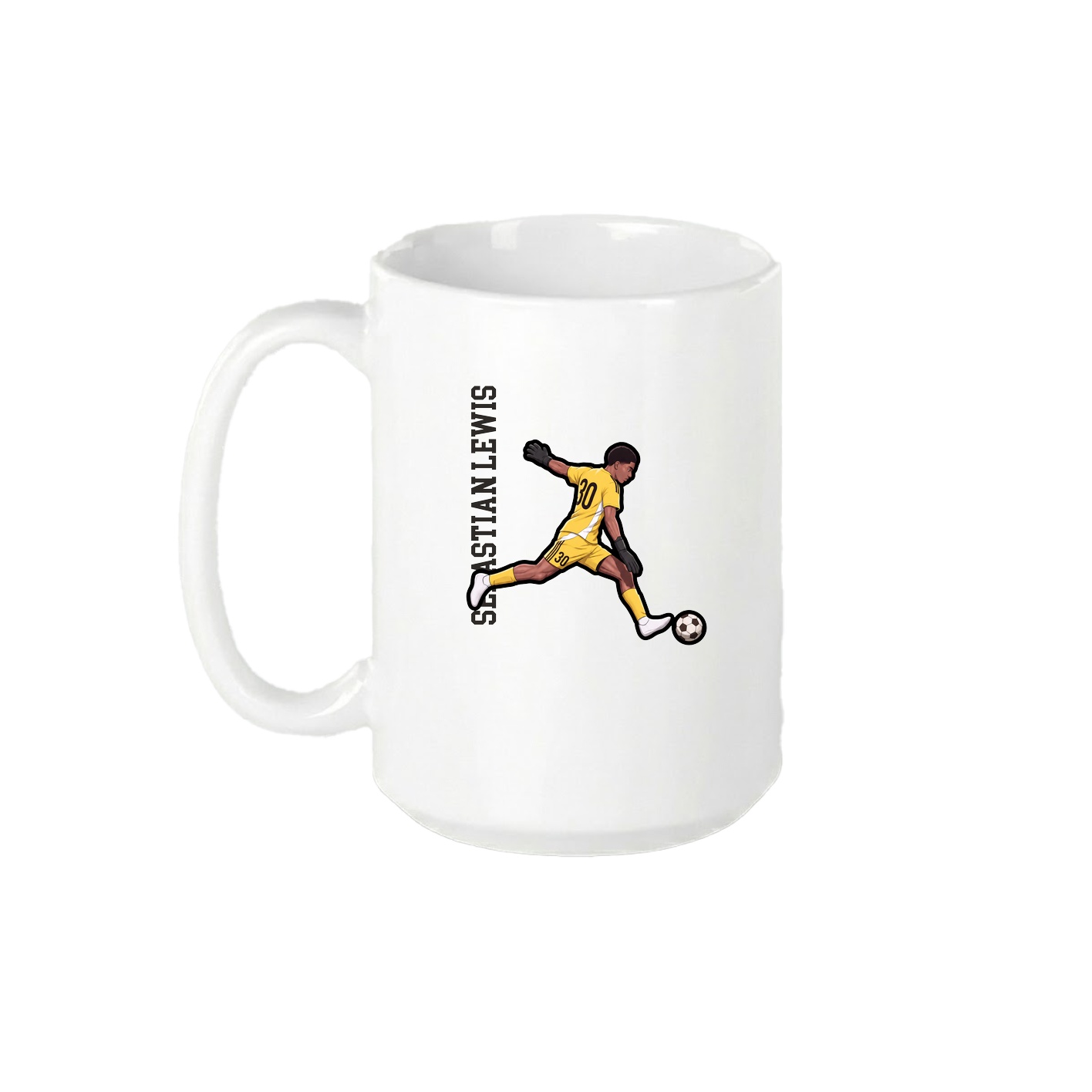 15oz Coffee Mug — Name Vertical in White