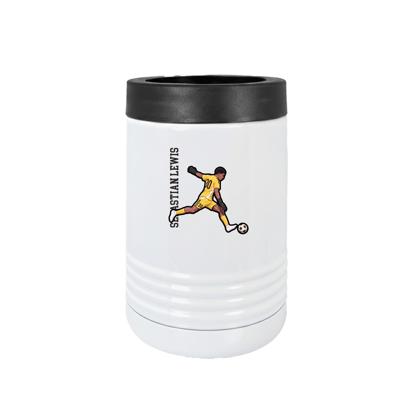 Beverage Holder — Name Vertical in White
