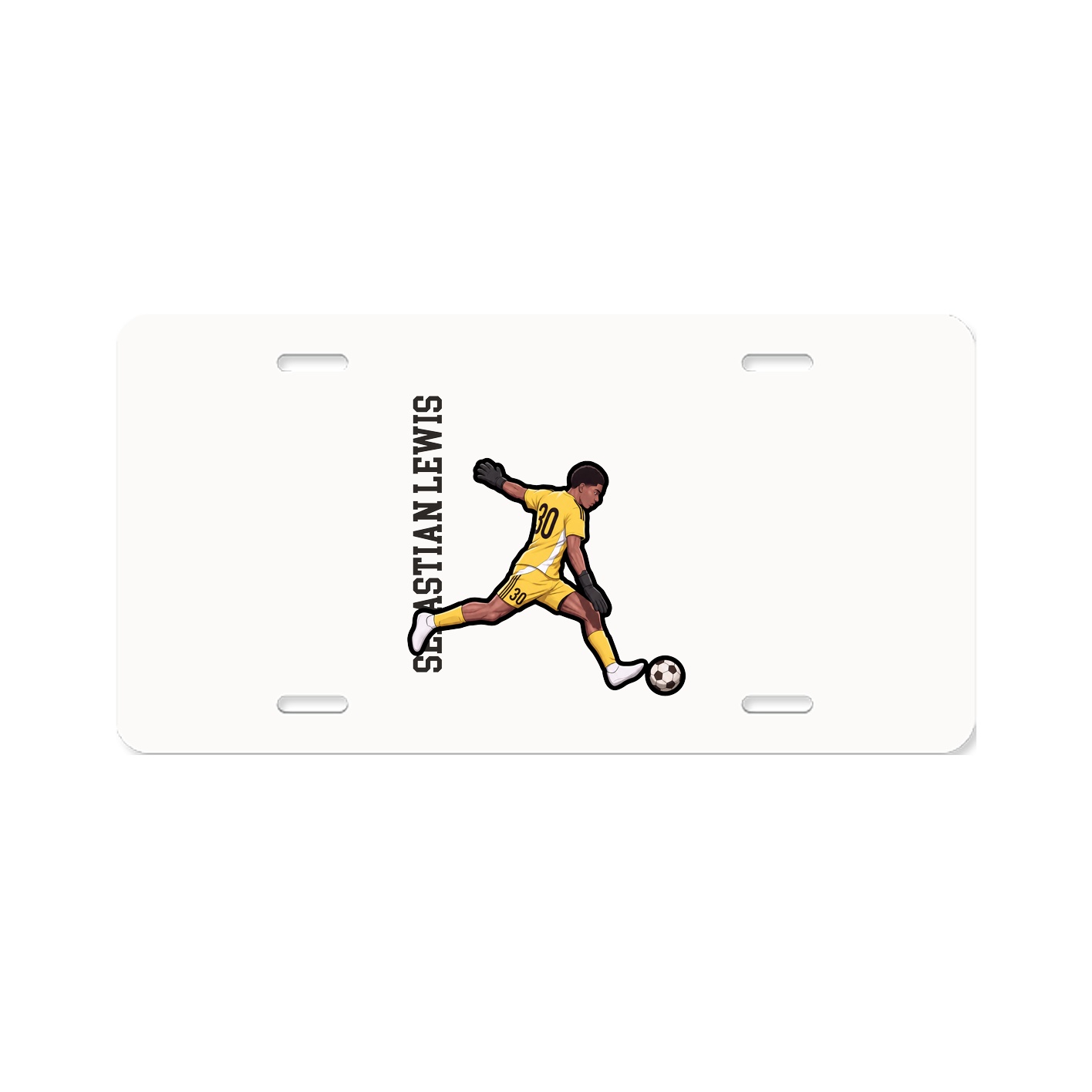 License Plate — Name Vertical in Classic