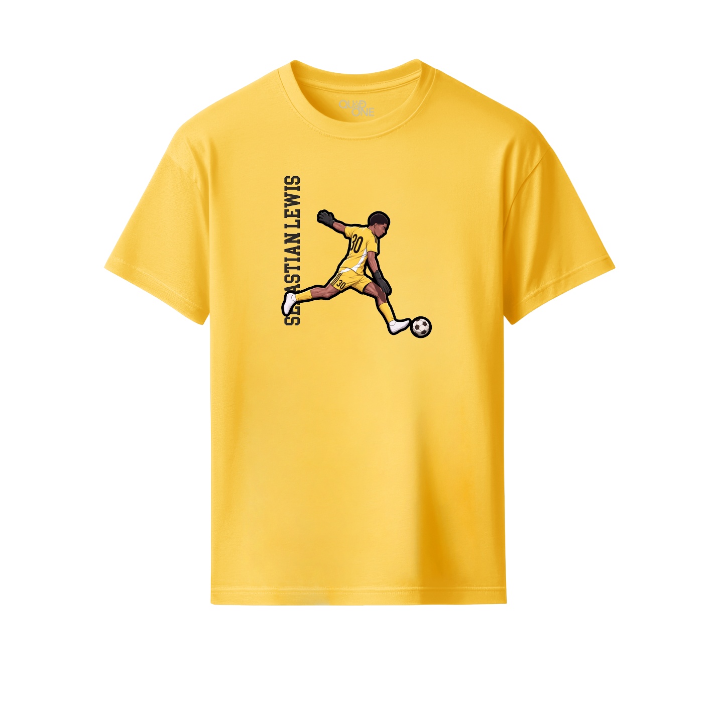 Youth Tee — Name Vertical in Yellow