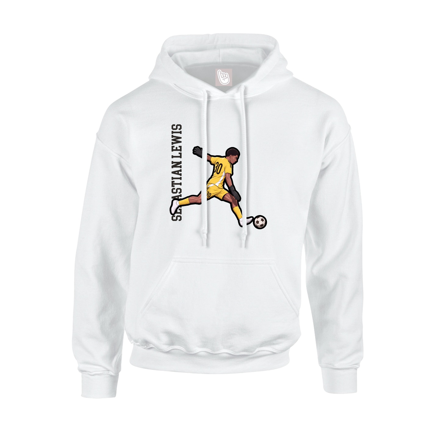 Youth Hoodie — Name Vertical in White