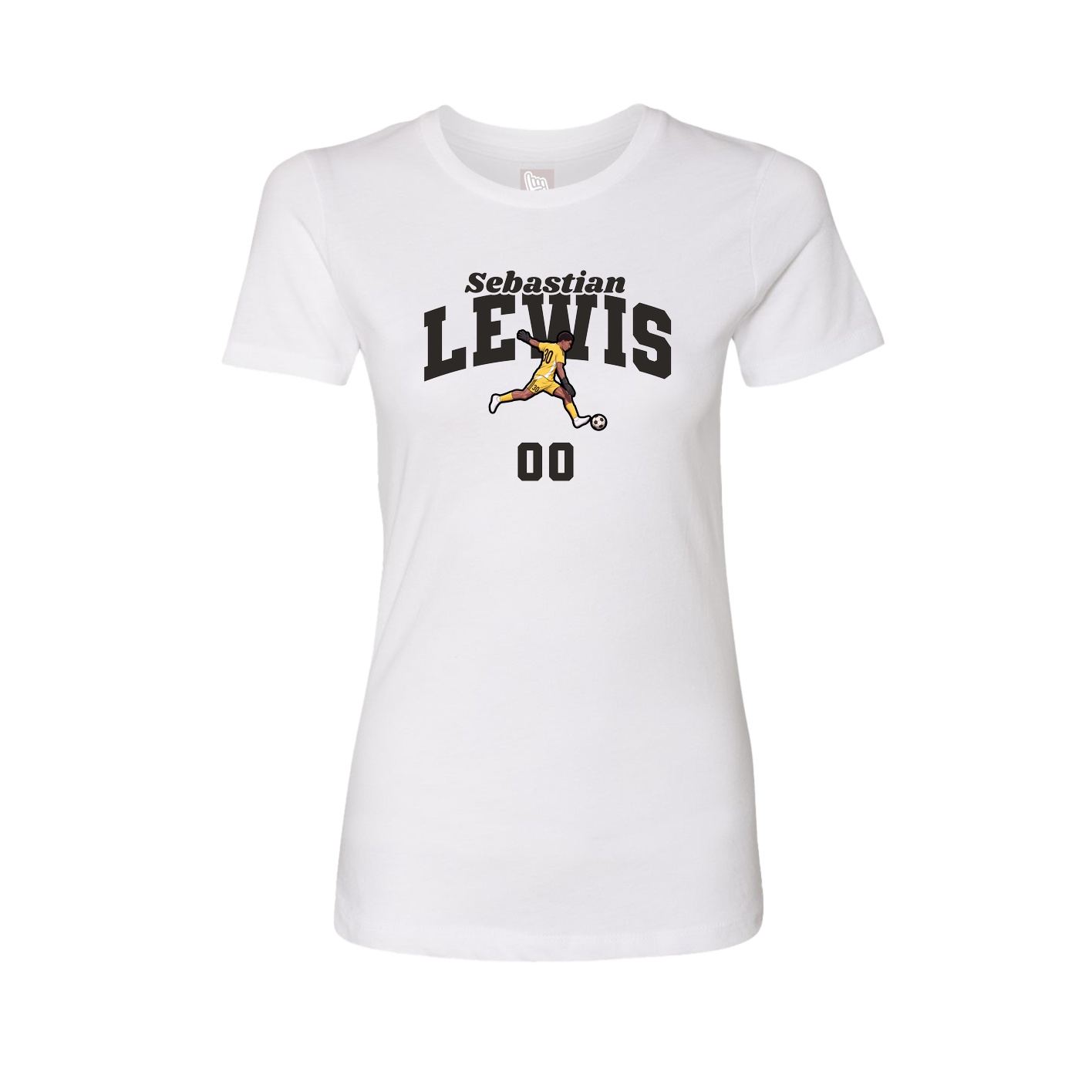 Fitted Women's Tee — Signature Arch in White