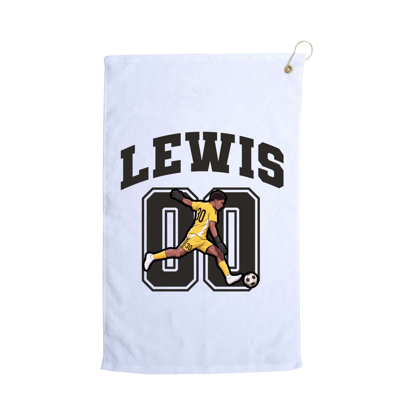 Golf Towel — Number in White