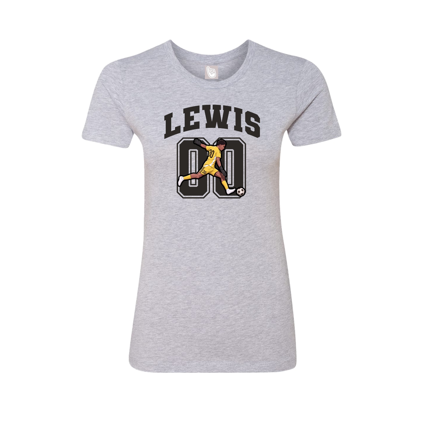 Fitted Women's Tee — Number in Grey