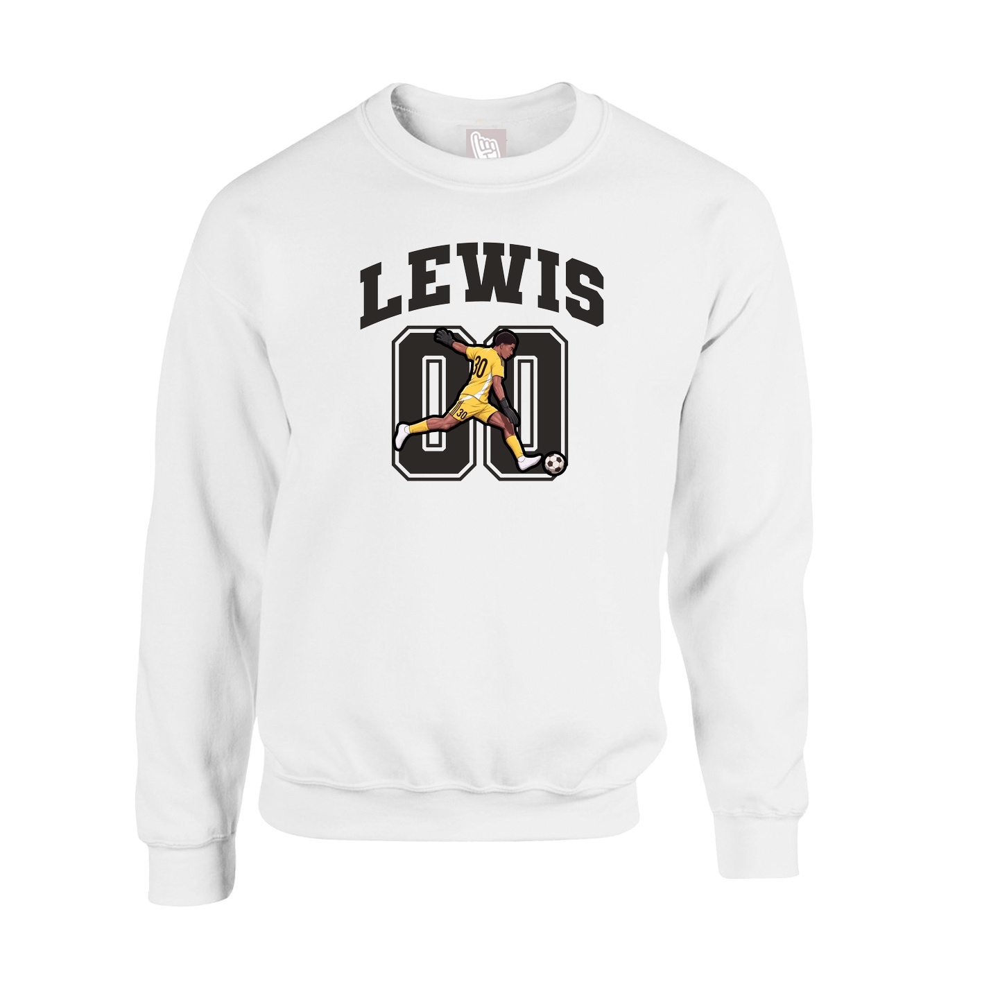 Fleece Crew — Number in White