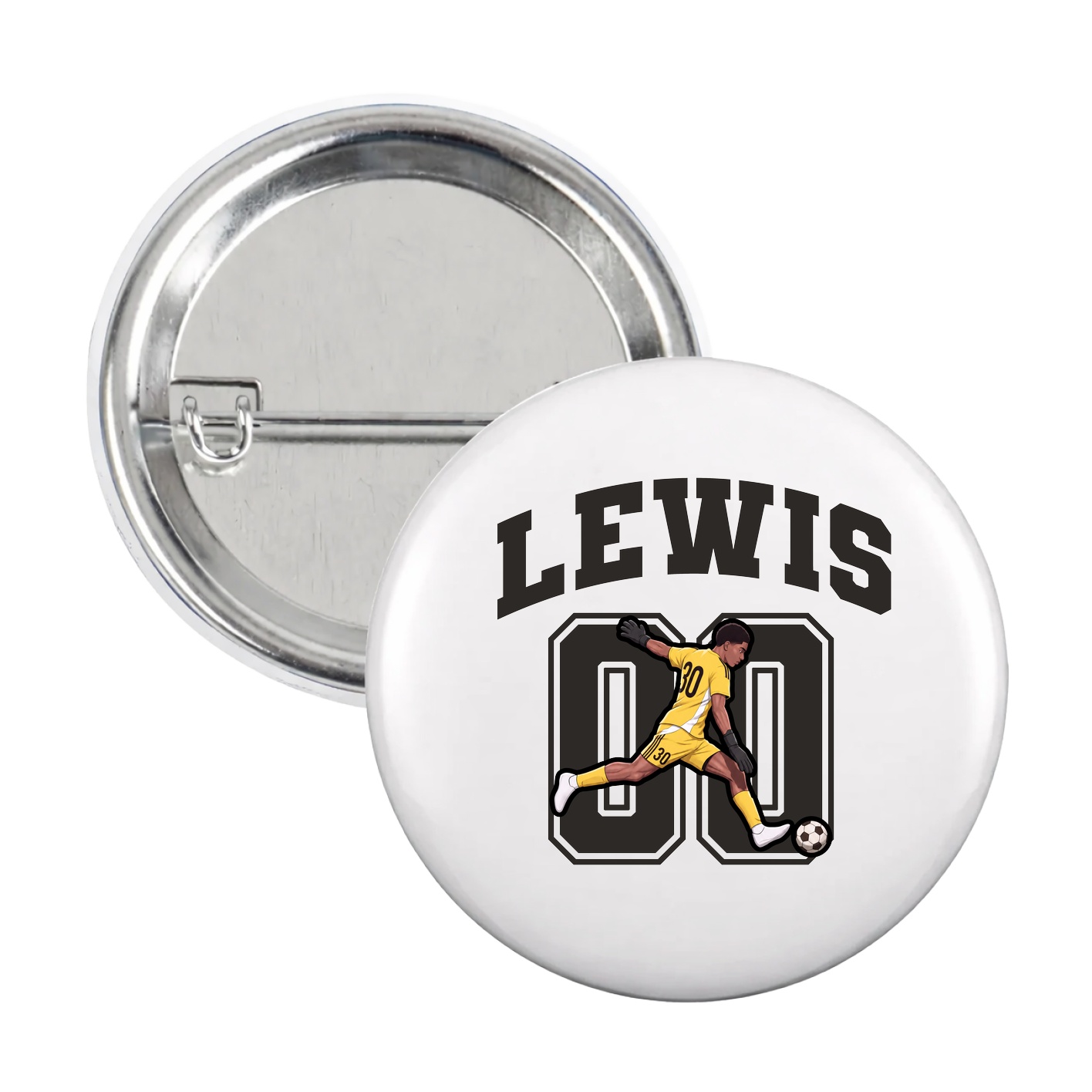 Game Day Button — Number in White