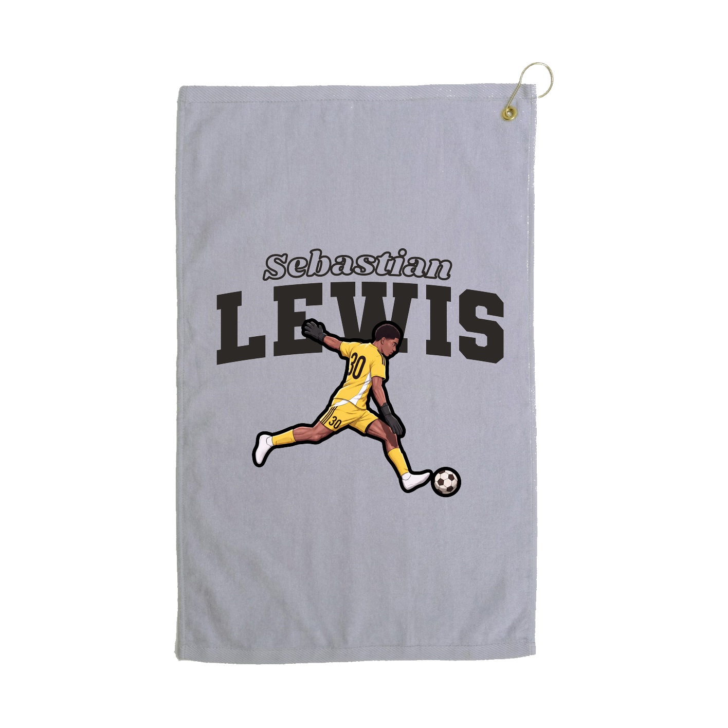 Golf Towel — Name Arch in Grey