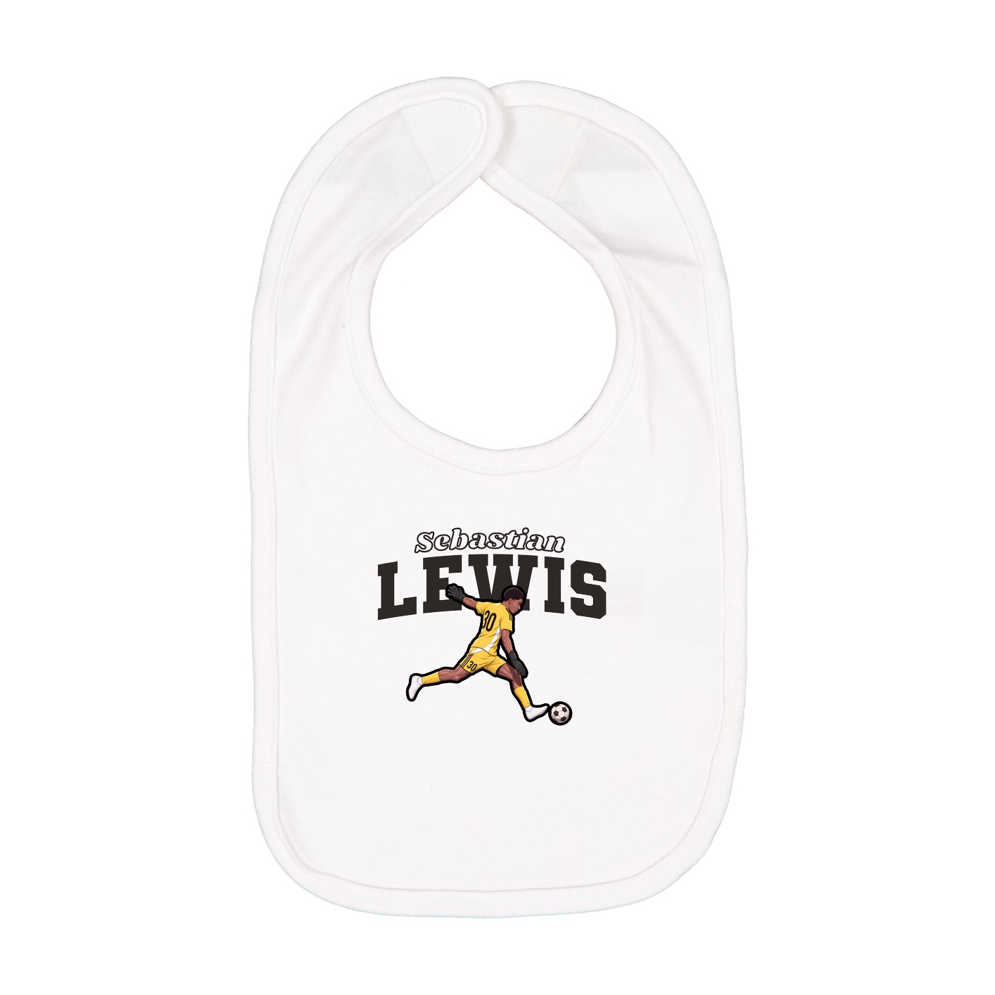 Infant Bib — Name Arch in White