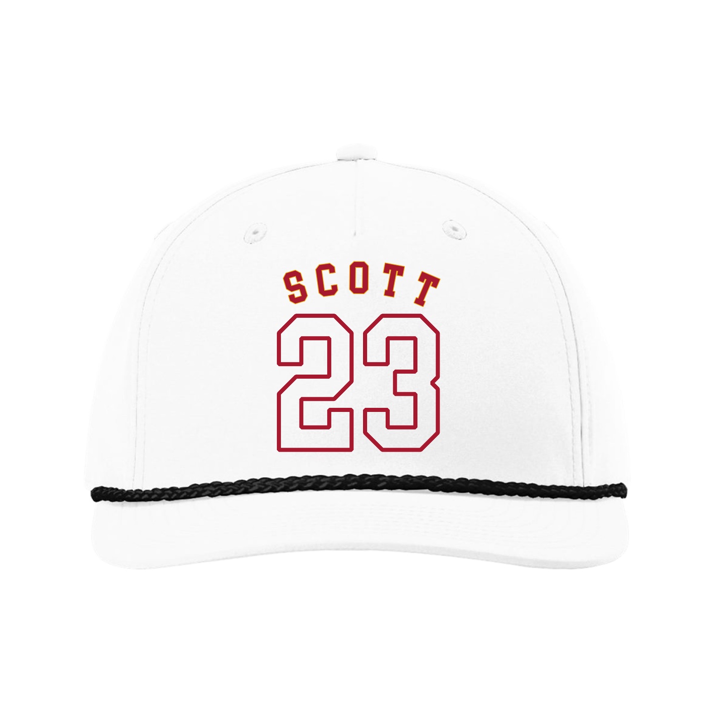 Five-Panel Classic Rope Cap — Shirsey Arch in White
