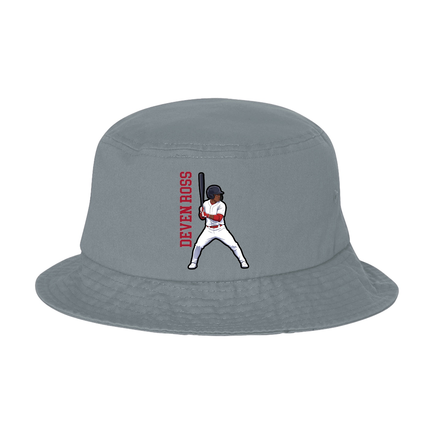 Bucket Cap — Name Vertical in Grey