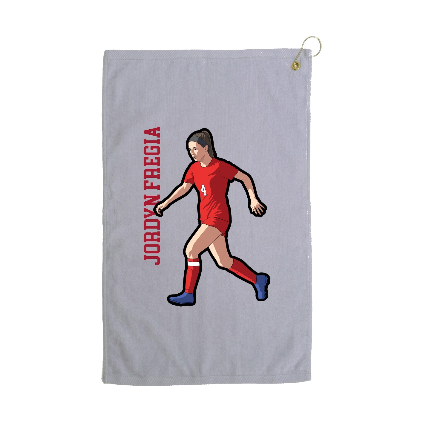 Golf Towel — Name Vertical in Grey