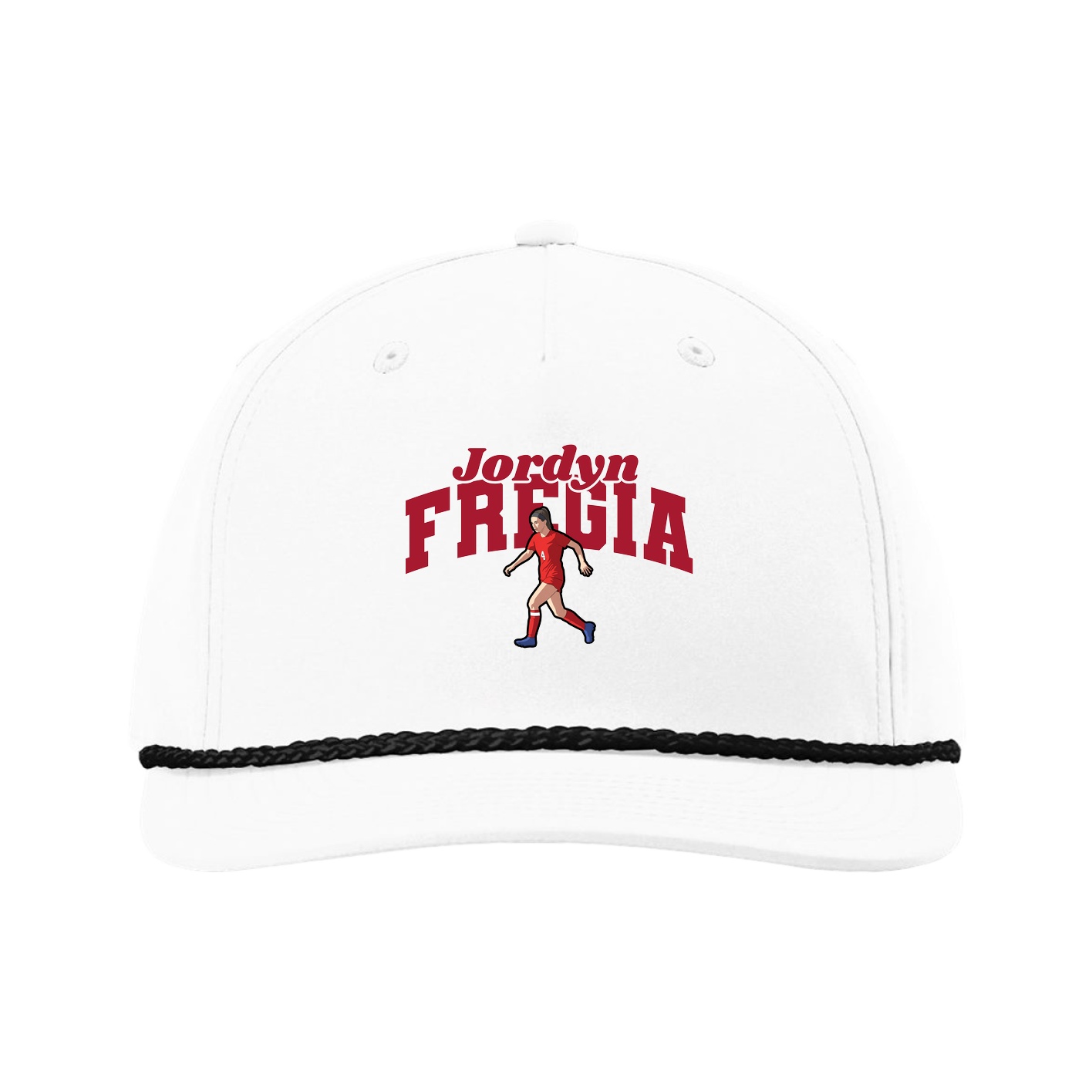 Five-Panel Classic Rope Cap — Signature Arch in White