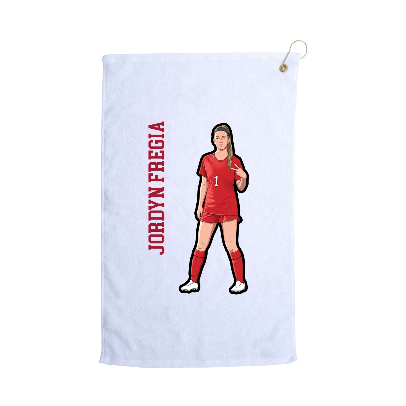 Golf Towel — Name Vertical in White