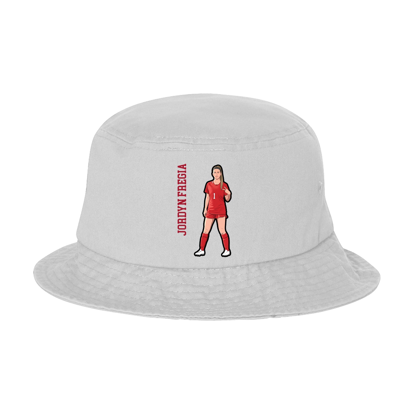 Bucket Cap — Name Vertical in White