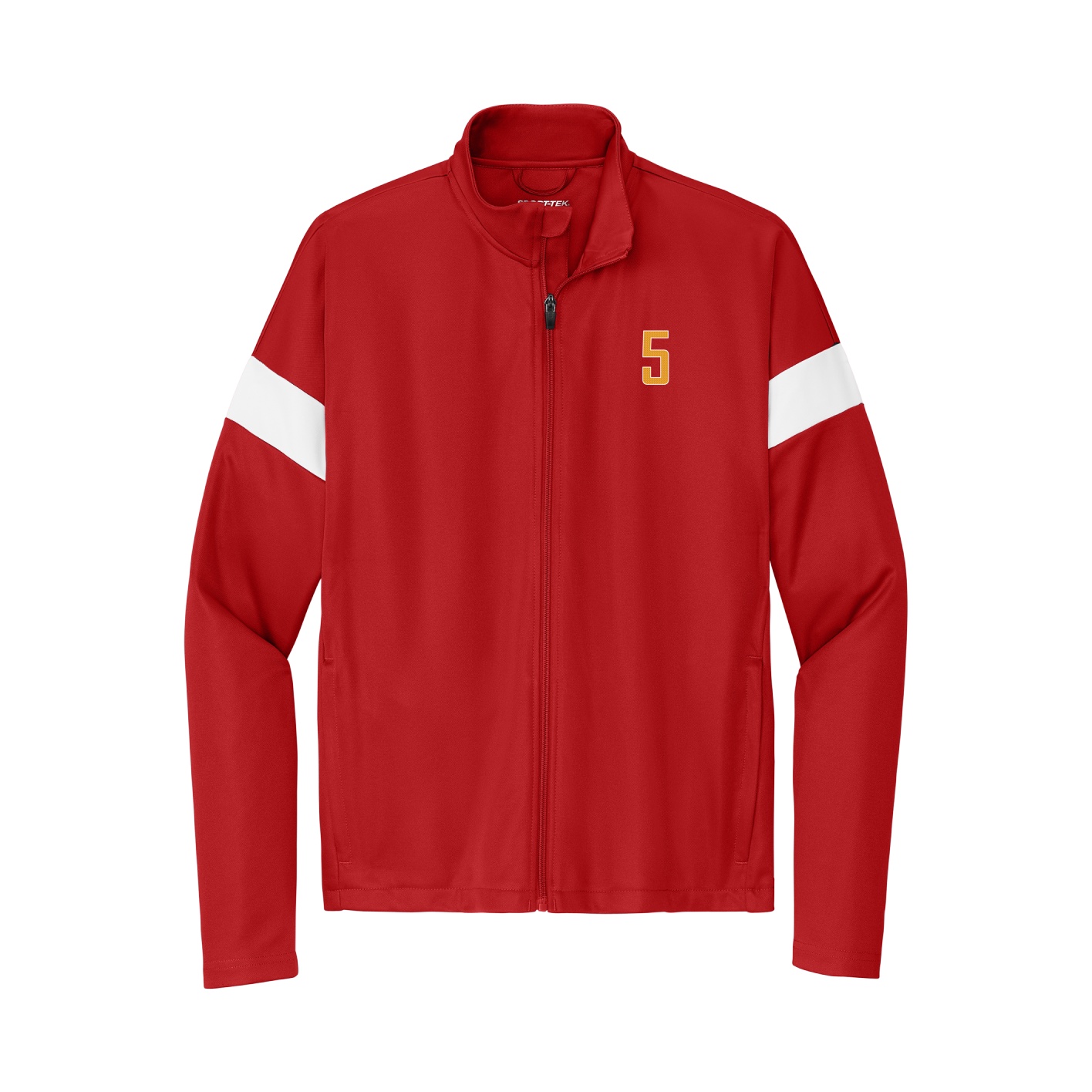 Team Travel Full-Zip Jacket — Front Shirsy in Cardinal/White