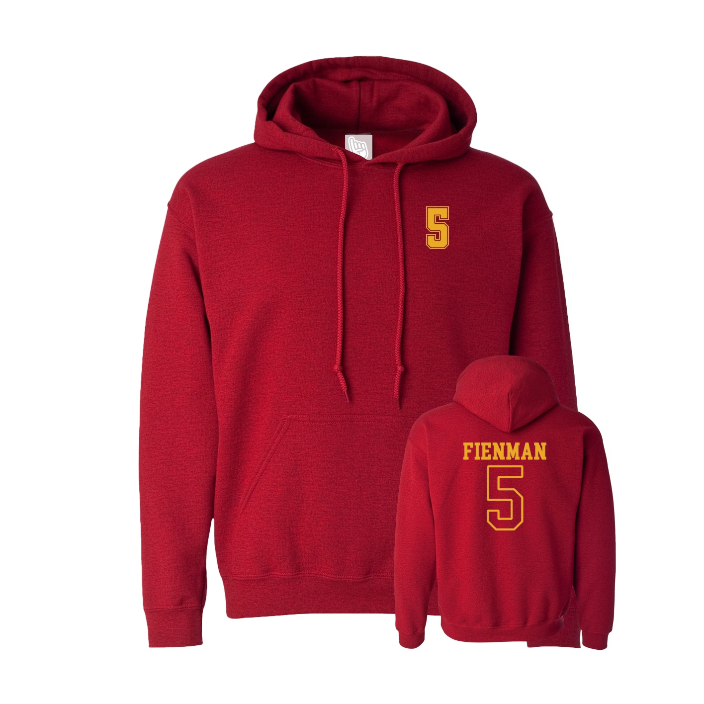 Hoodie — Chest Back in Crimson
