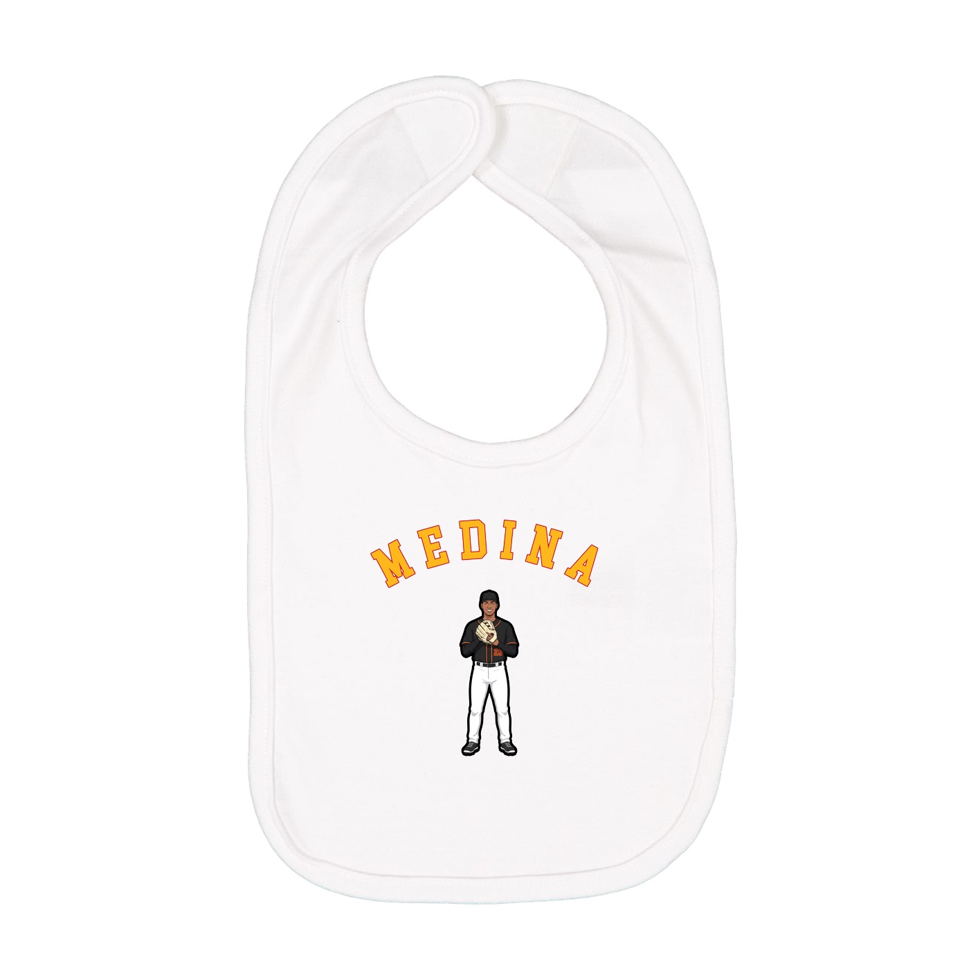 Infant Bib — Shirsey Arch in White