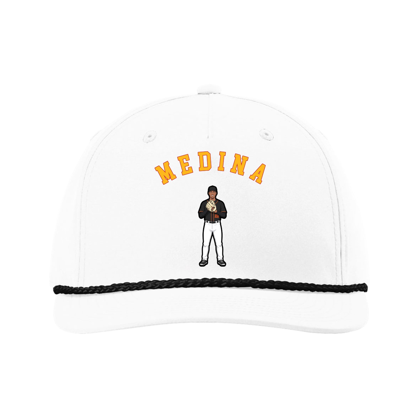 Five-Panel Classic Rope Cap — Shirsey Arch in White