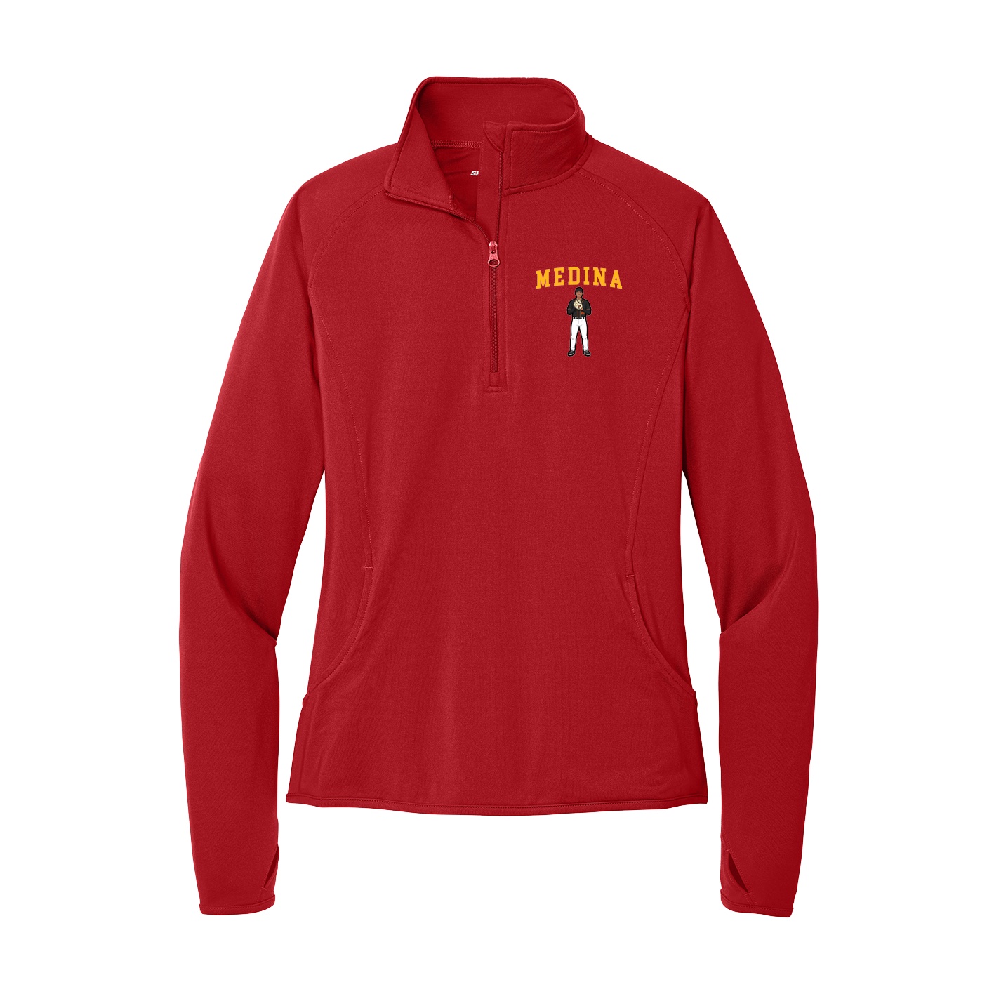 Women's Q-Zip Pullover — Shirsey in Red