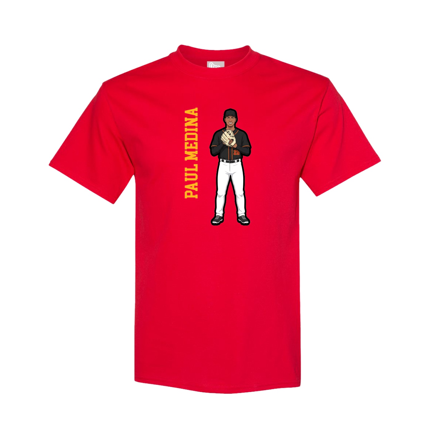 Tee — Name Vertical in Red