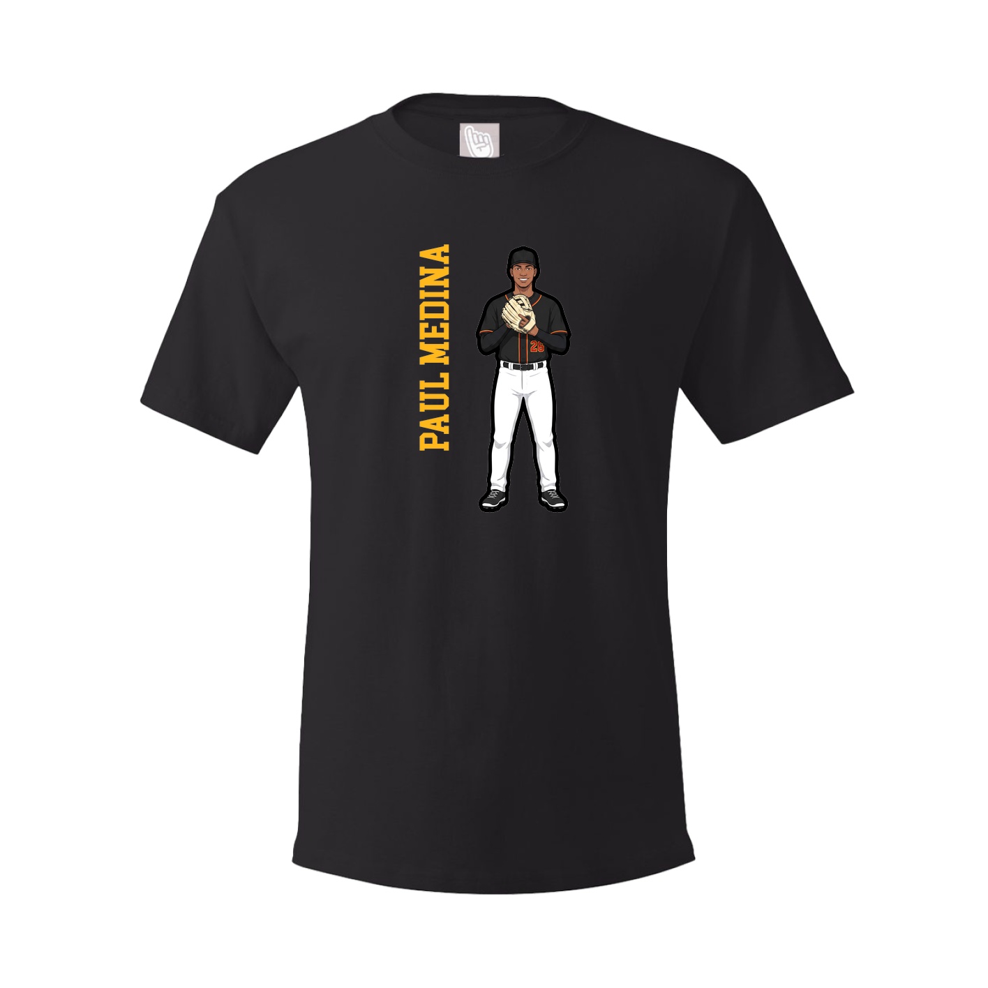 Youth Tee — Name Vertical in Black