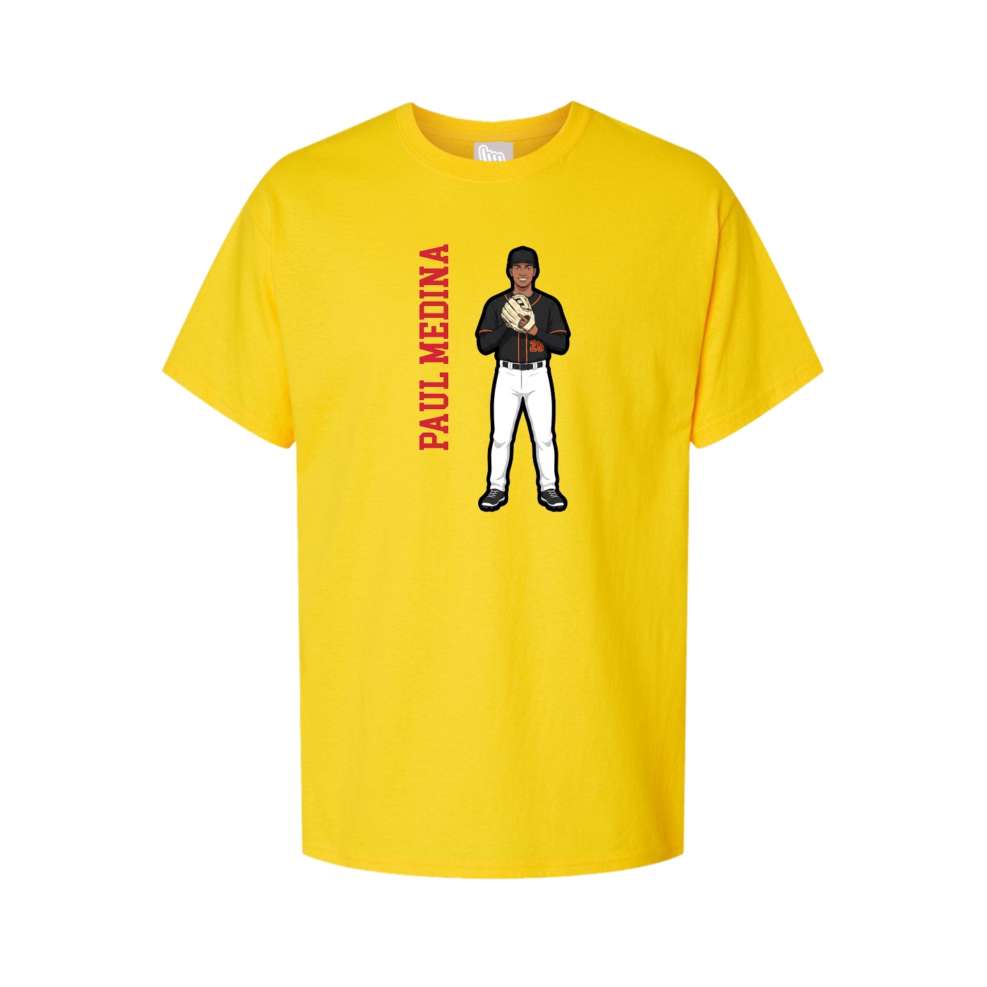 Youth Tee — Name Vertical in Gold