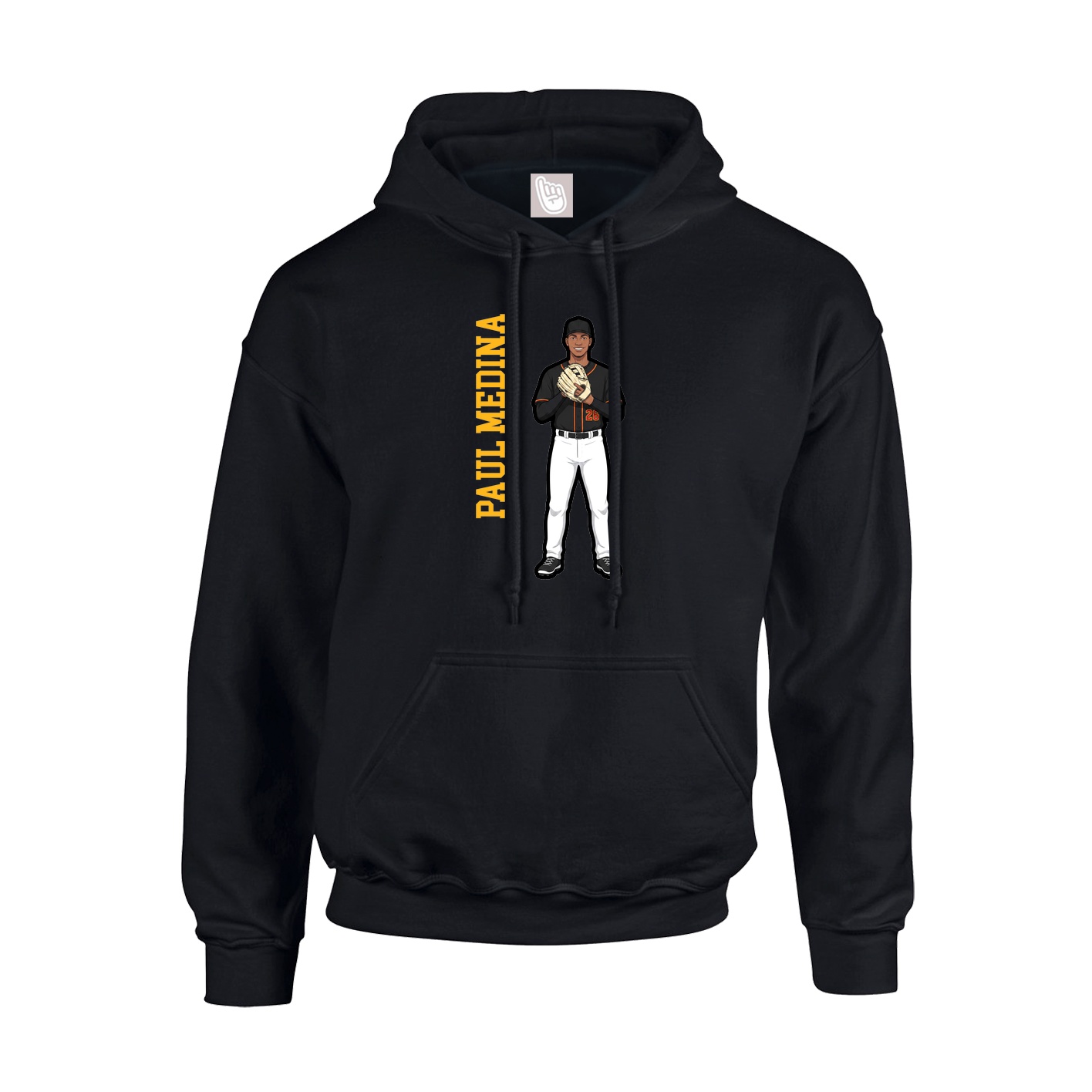 Hoodie — Name Vertical in Black